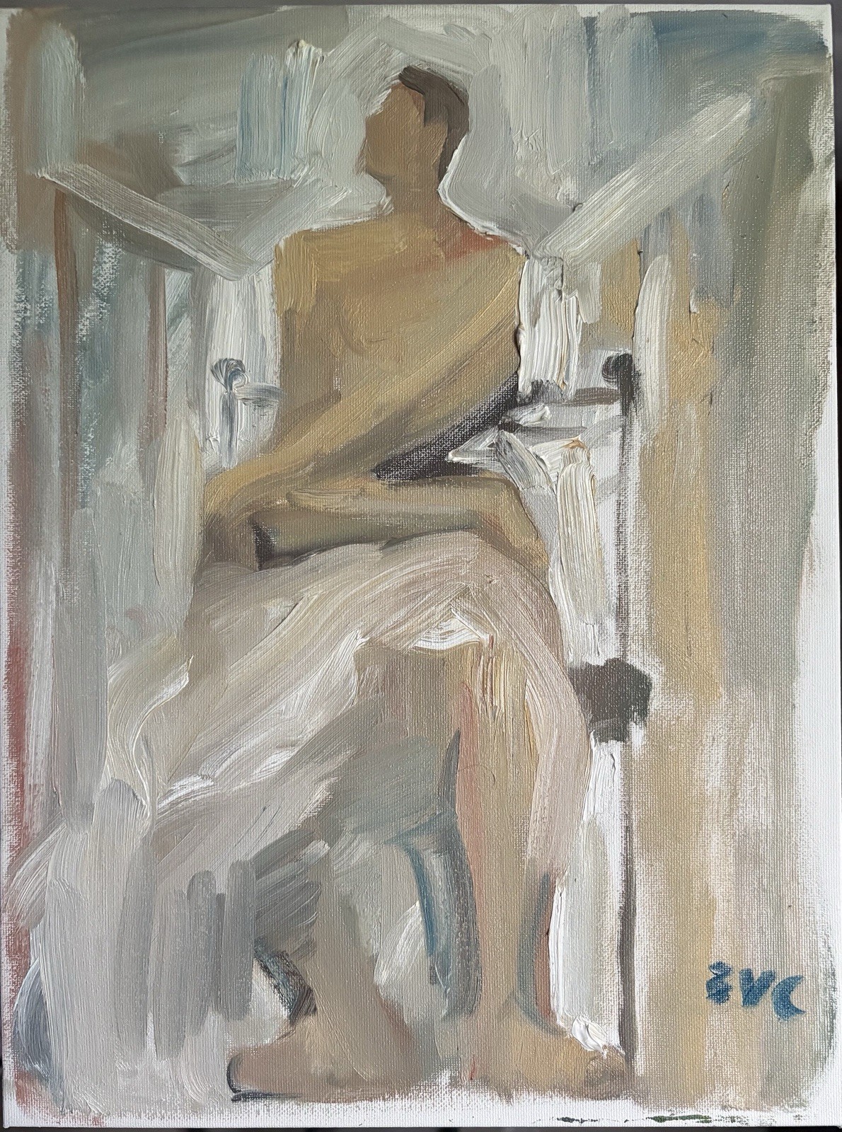Male Figure Classical Cubist Oil Painting On 12”x16” Canvas Original Signed