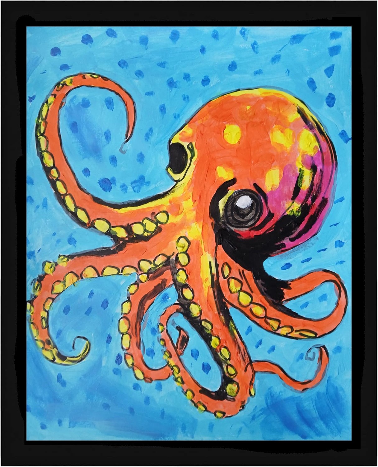 Abstract/Expressionism Octopus 11×14 One of a Kind Colorful Street Art Painting