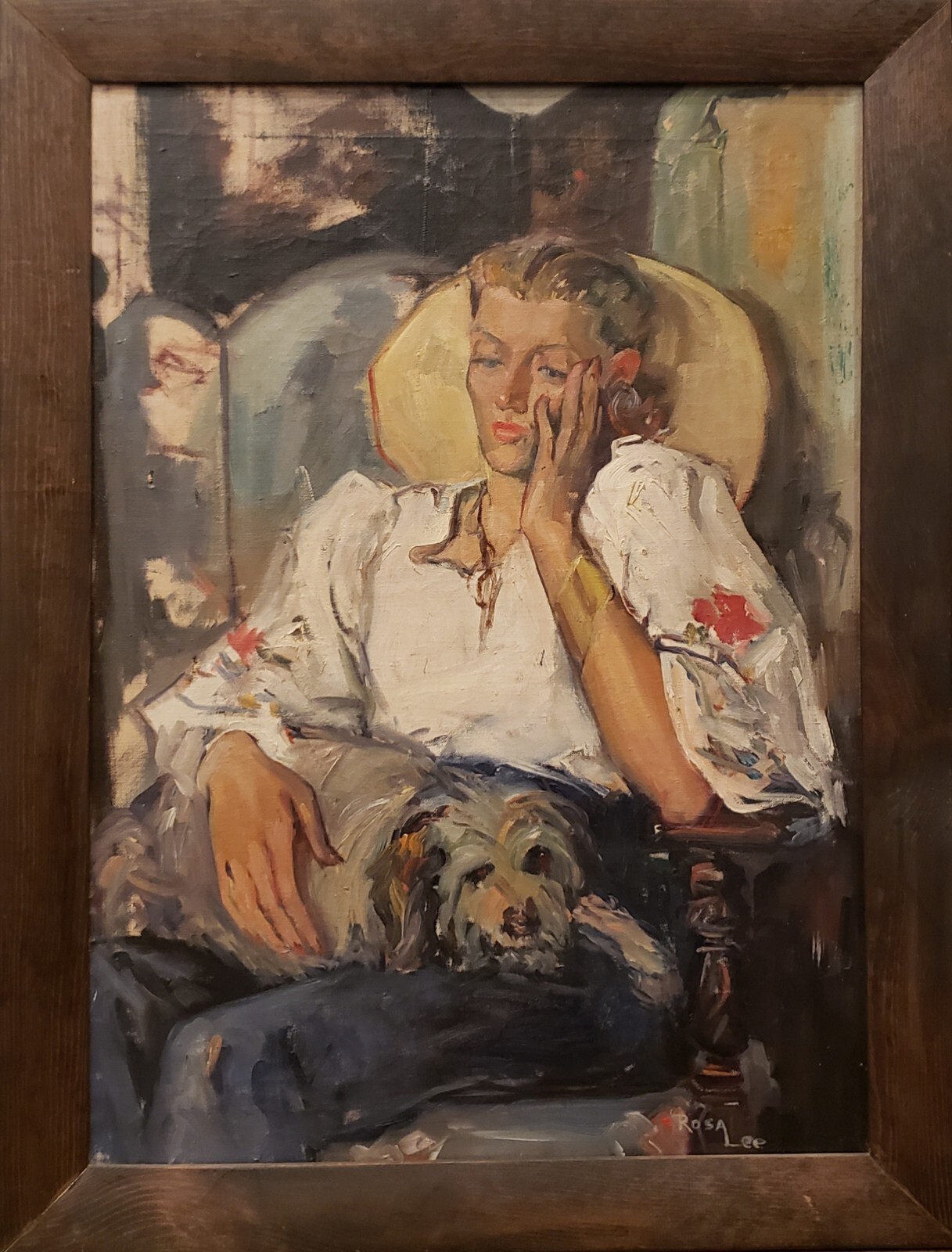 PROVINCETOWN MA HISTORY PAINTING ROSA LEE HOFFMAN SHIH TZU DOG LOVER AIC CHICAGO