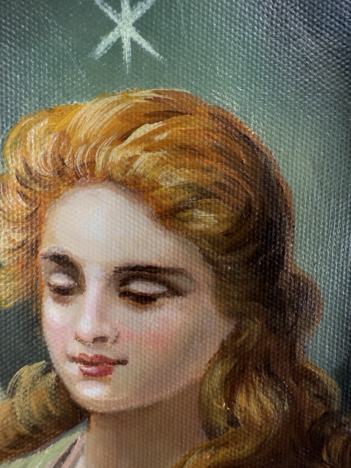 Guardian Angel Watching Over Children On Bridge Oil On Canvas 24×20 4
