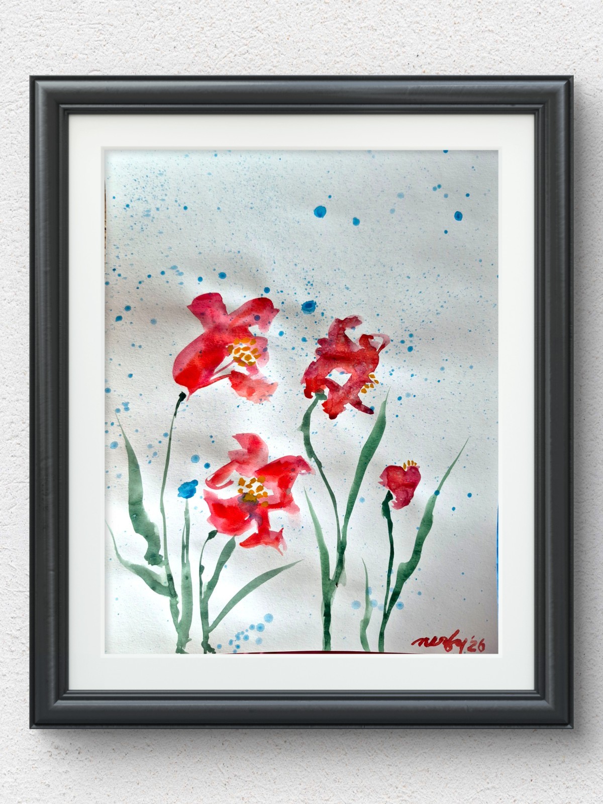 Original Contemporary 11×14 Multi Color Botanical Expressionist Art Signed P78