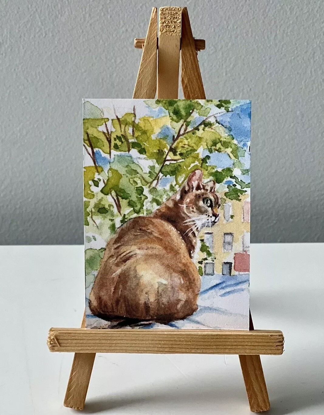 NEW!! ACEO CAT Artist Card Print Of Original Signed Watercolor