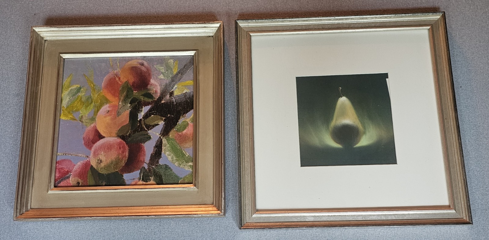 Two Original Paintings By Will KLEMM Abundance Oil/Canvas Geen Pear Pastel/Paper