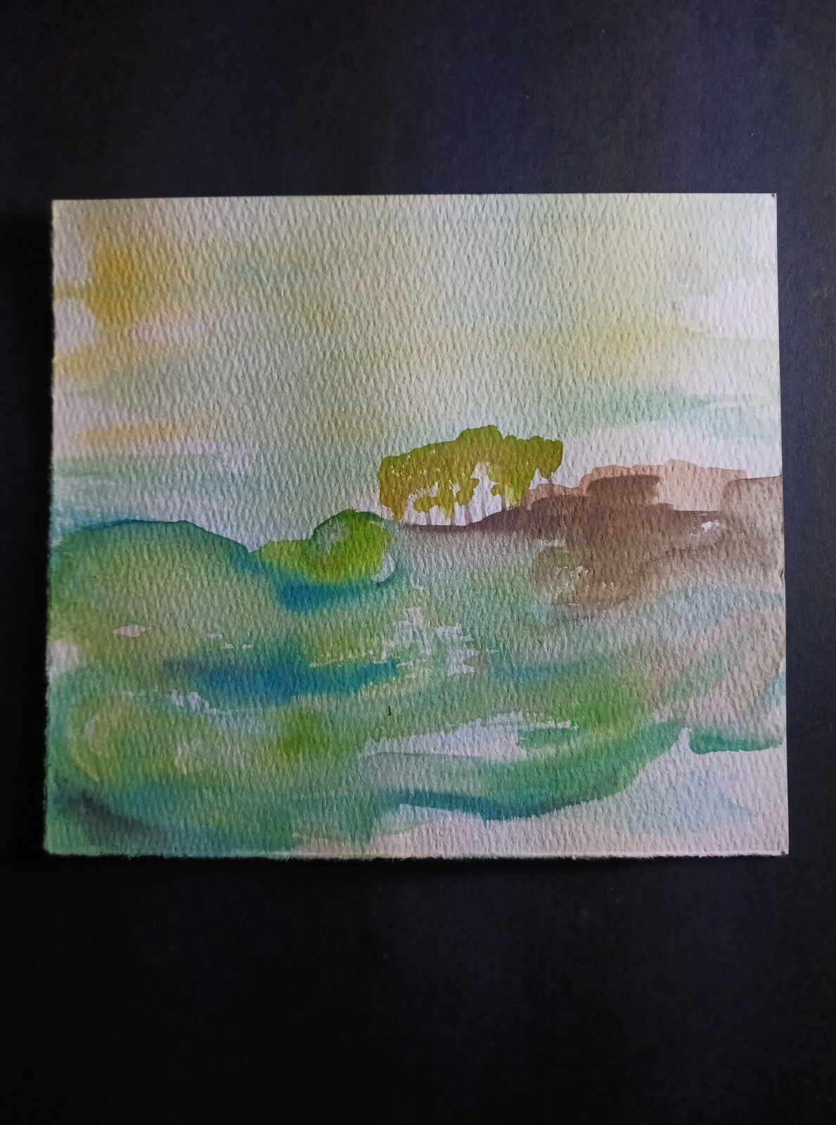 Lisa Kaiser Signed Original Watercolor Painting Landscape/Trees 6.5×7.25