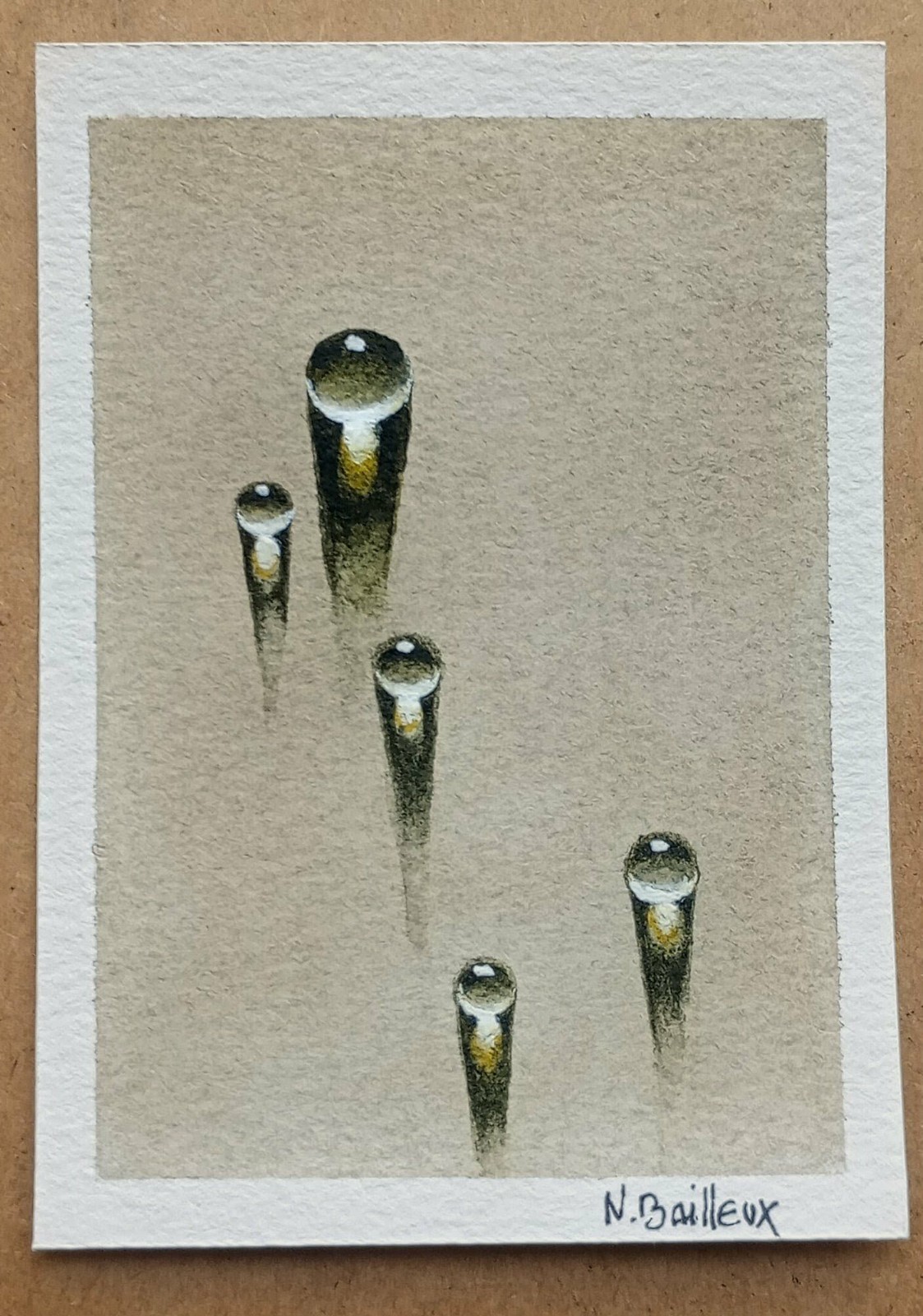 Original ACEO Watercolor Painting – “Rain Drops ” Original artw