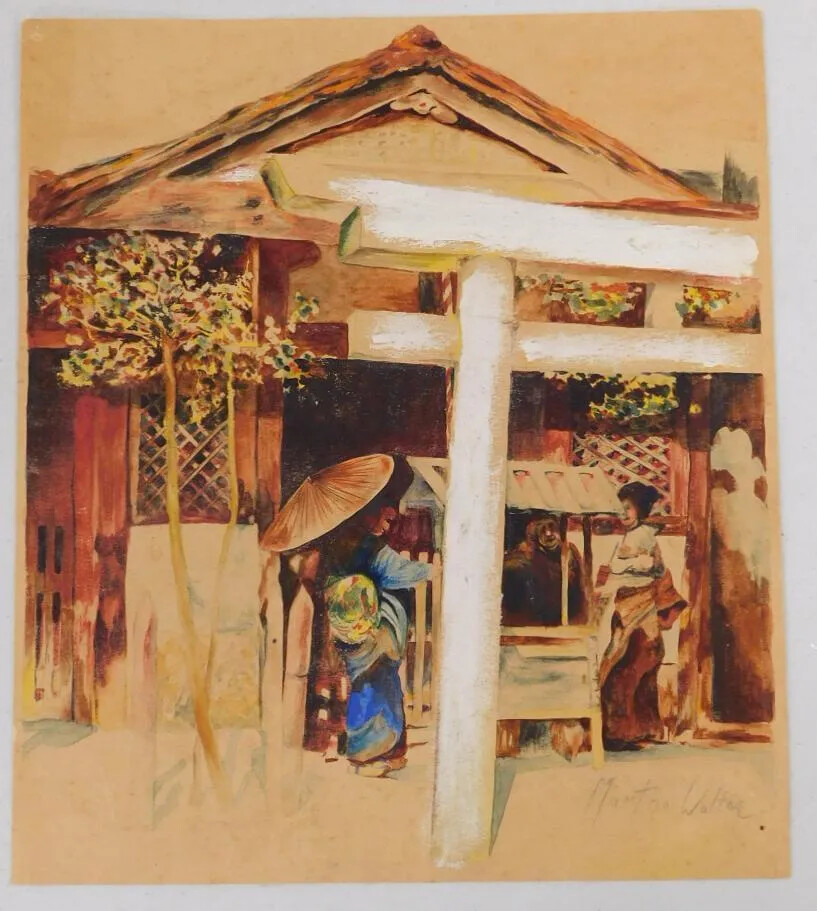 Martha Walter Original Watercolor painting “Asian Market”