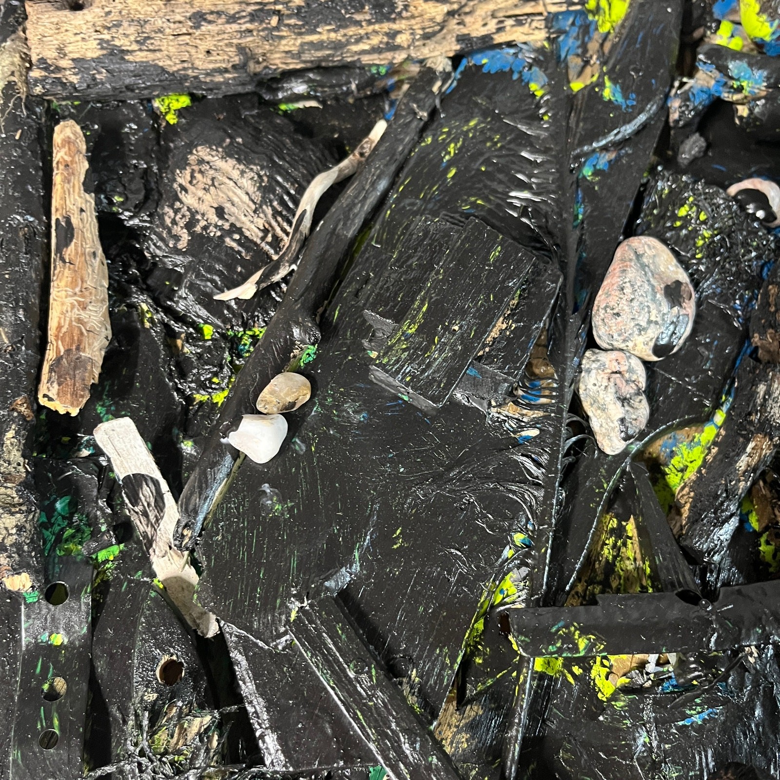 Original Abstract Assemblage Found Object Driftwood Art 22×23 “Subsidiary”