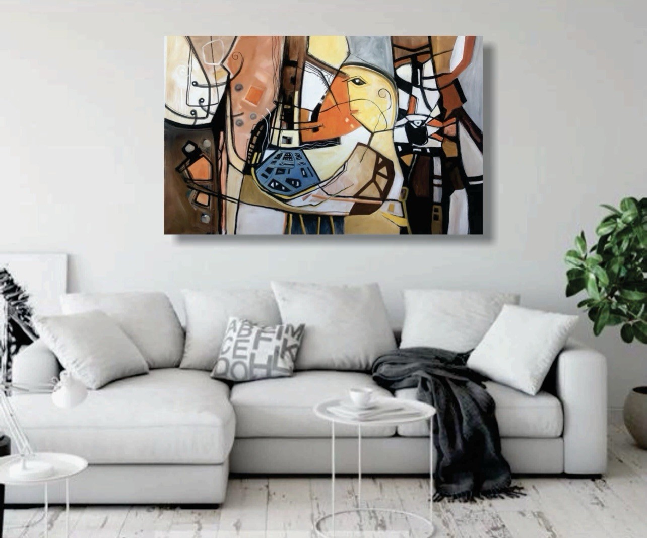 “THE TAILOR” Original painting on rolled canvas signed. Unframed. Size: 36”X 24”