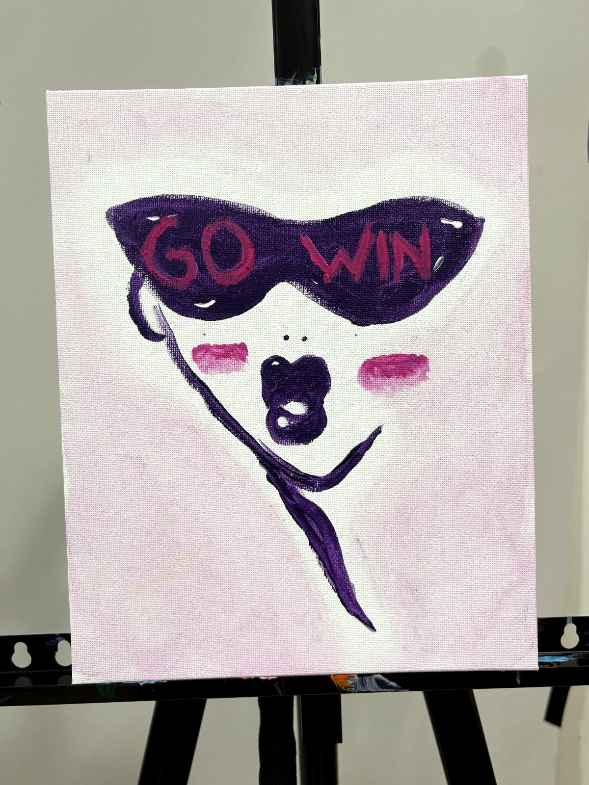 ORIGINAL Art Go Win Sunglasses 8×10 Canvas Abstract Motivational Wall Art