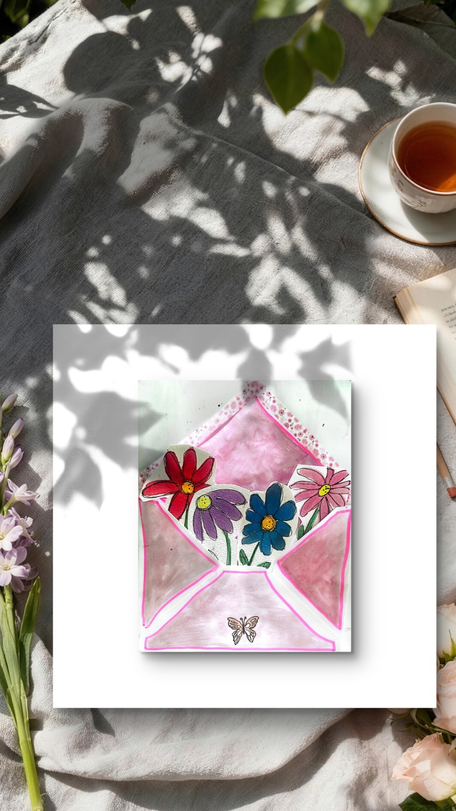 Pocket Full Of Posies Original Watercolor Shareable Art Original Pieces Lavender