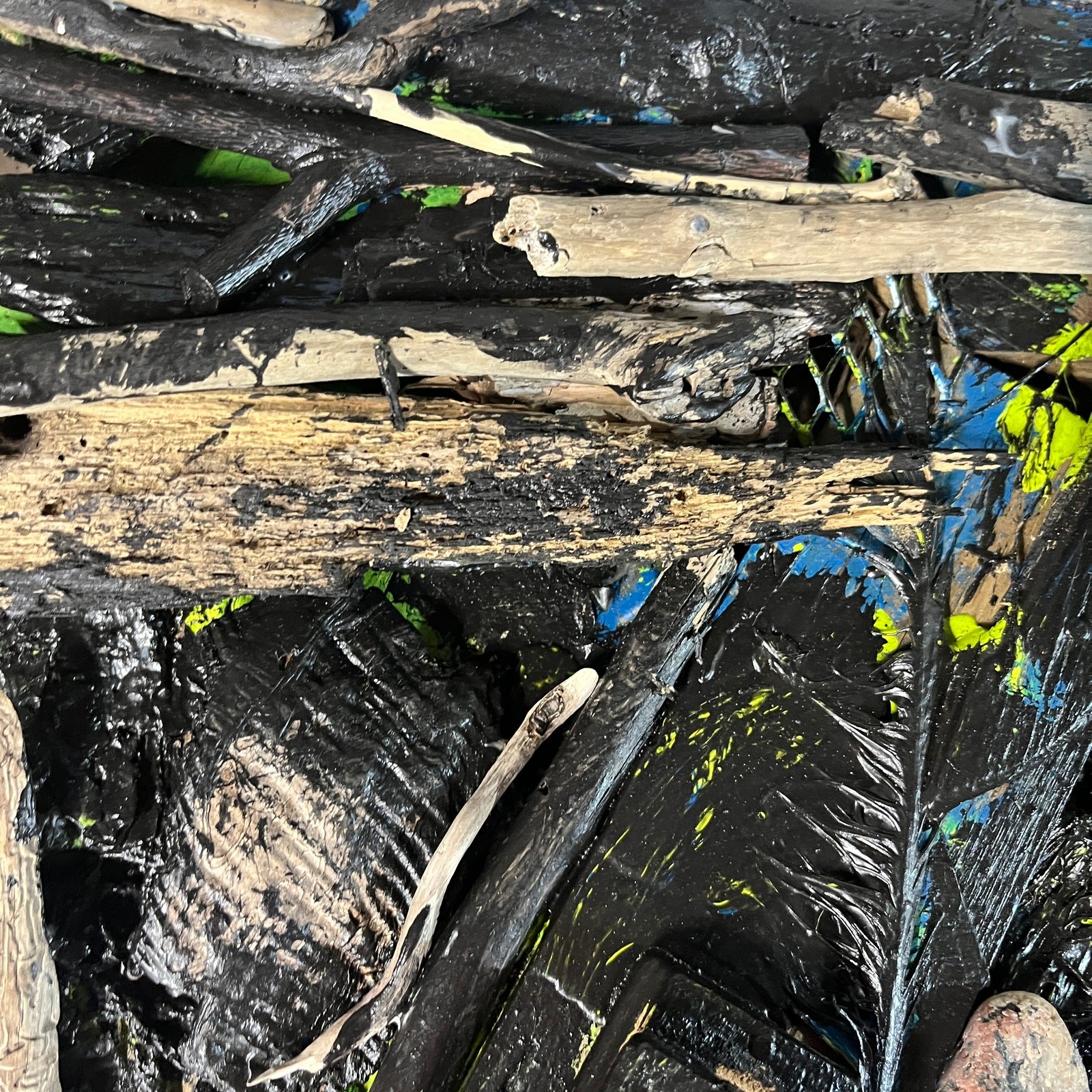 Original Abstract Assemblage Found Object Driftwood Art 22×23 “Subsidiary”