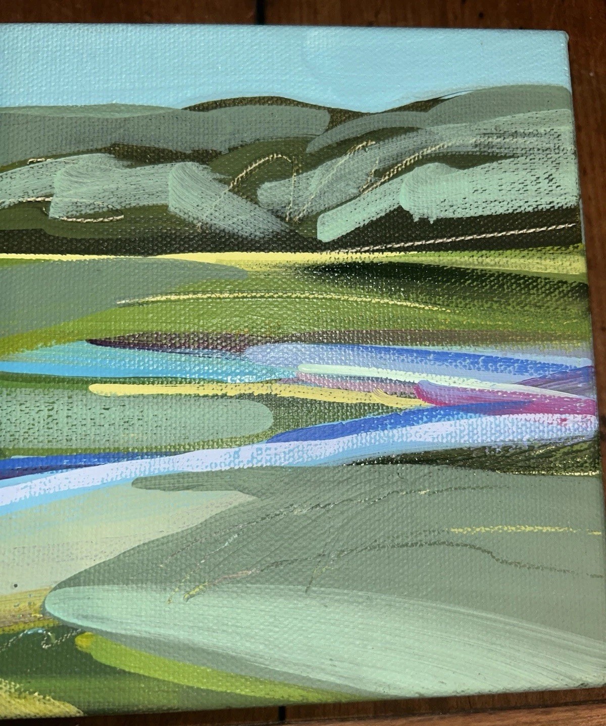 Original ‘20 MARSH AT PAWLEYS signed EM 6”Sq Canvas SC Landscape