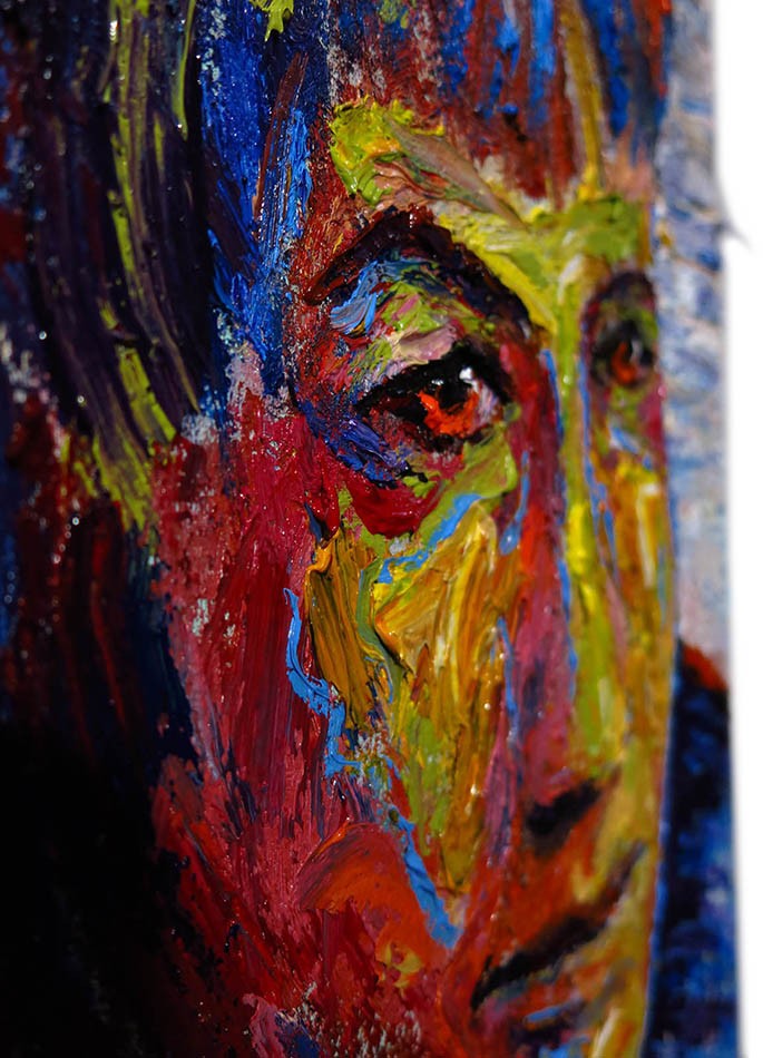ORIGINAL FAUVE POP ART SIGNED OIL PAINTING ABSTRACT PORTRAIT VINTAGE FOR SALE NR