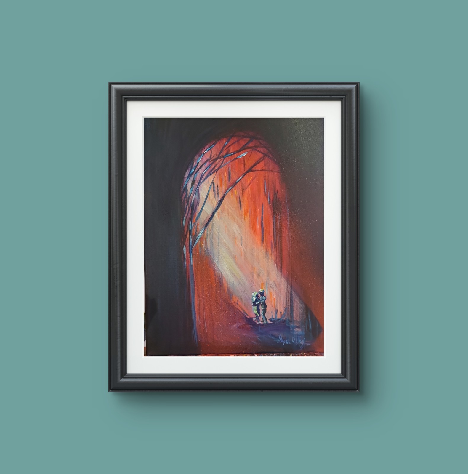 Original Acrylic Painting 14 X 11 Figures Painted Portal Dance Couple