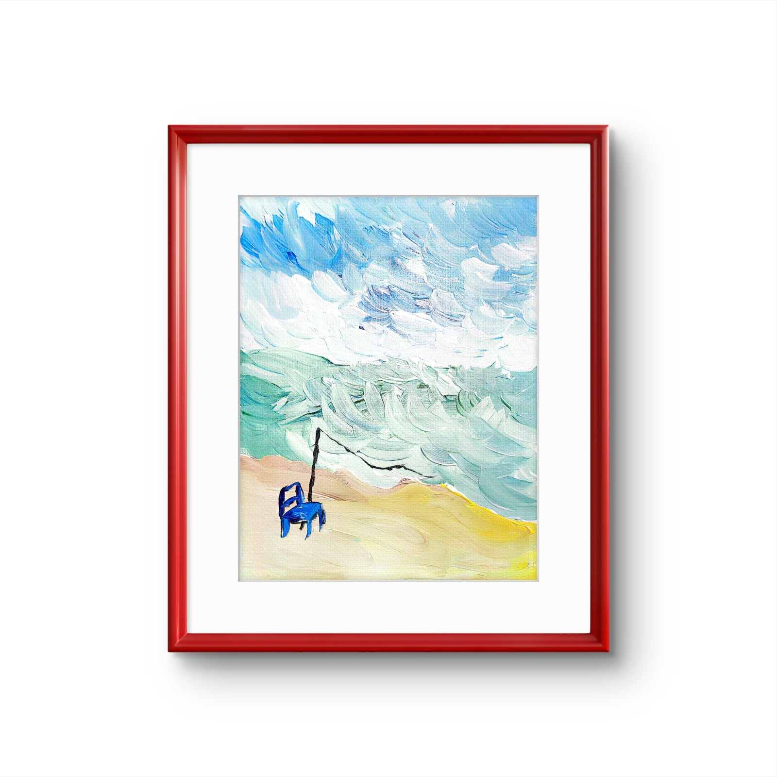 A Good Day For Fishing Original Expressionism Acrylic Canvas 11×14 Canvas