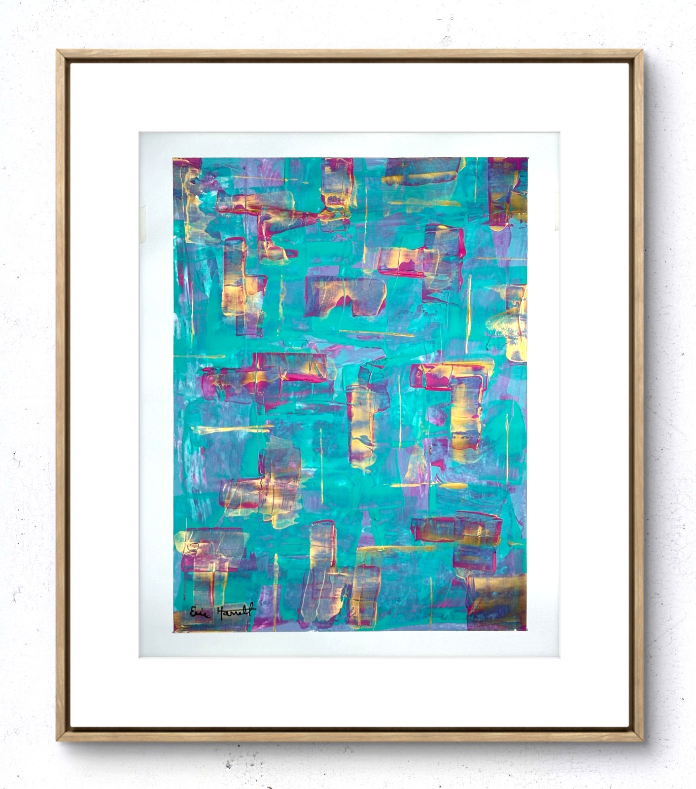 Original Art 14×11 Paper Colorful Abstract Expressionism Painting