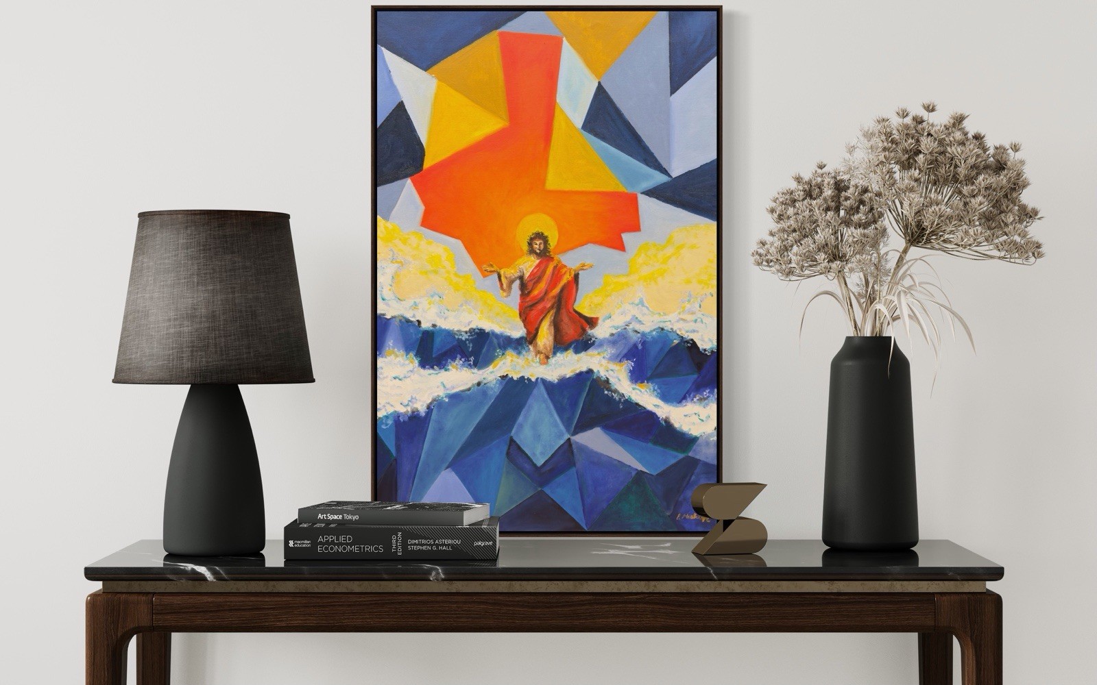 Jesus Walking On Water Original Oil Painting 36×24 Christian Art Signed Canvas