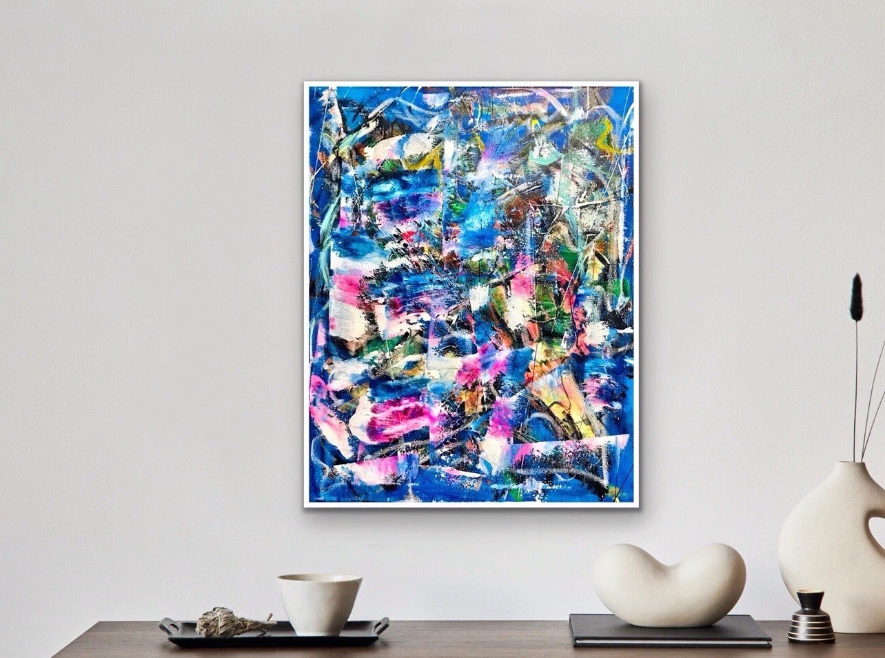ORIGINAL ABSTRACT IMPRESSIONIST FINE ART 16×20 READY TO HANG SIGNED PAINTING