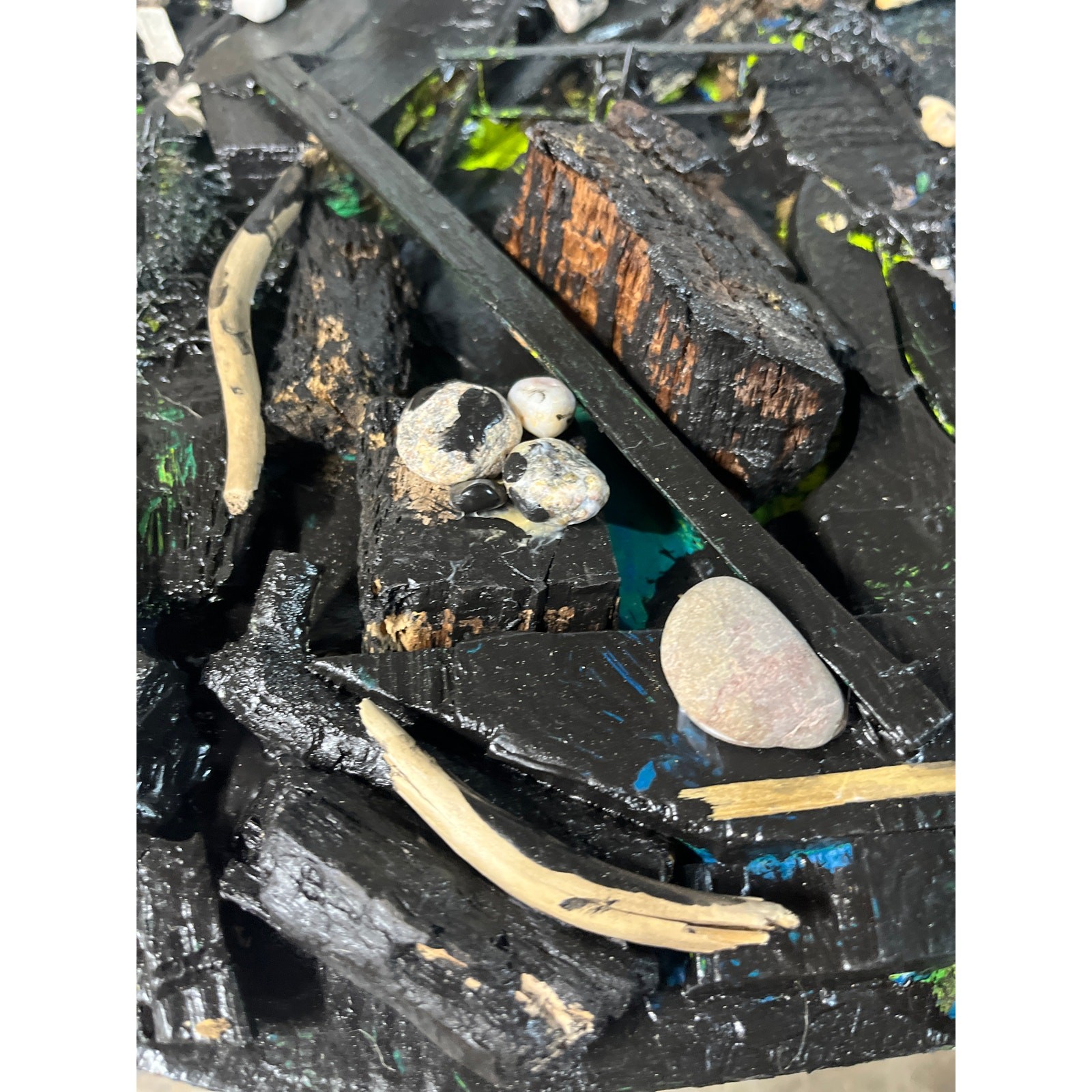 Original Abstract Assemblage Found Object Driftwood Art 22×23 “Subsidiary”