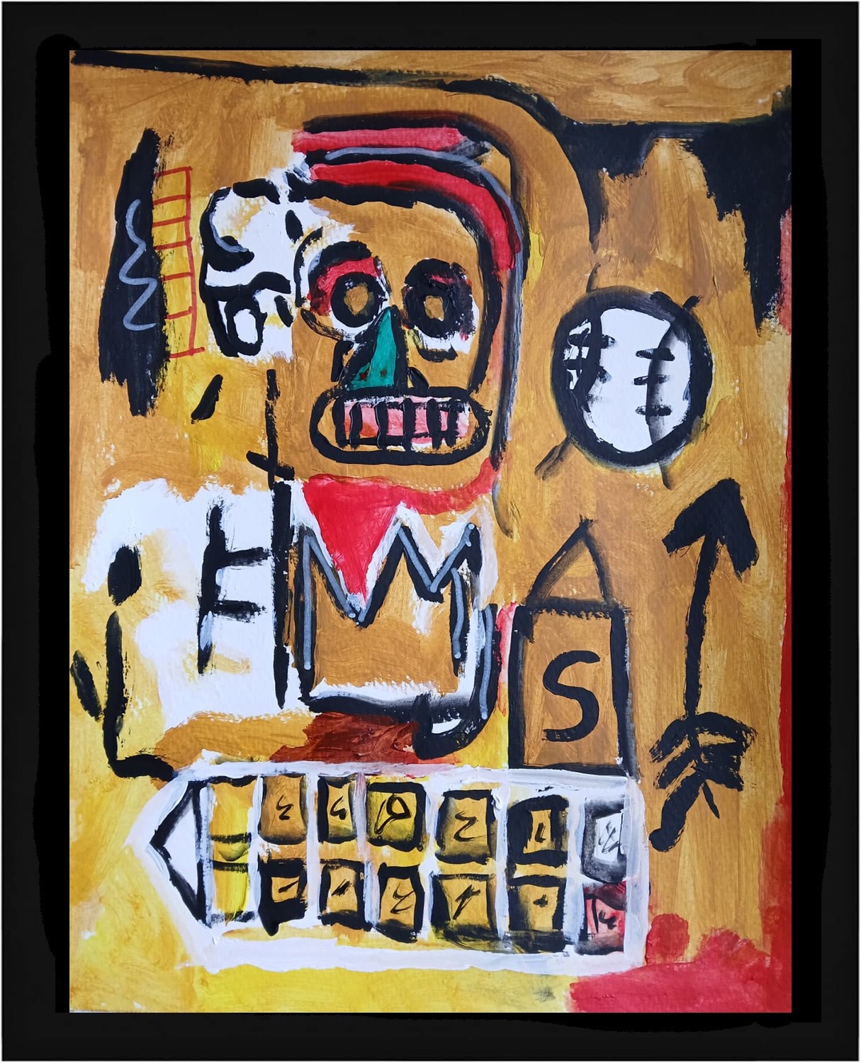 Neo-Expressionism/Abstract 11×14 Basquait Sports Modern Street Art Painting