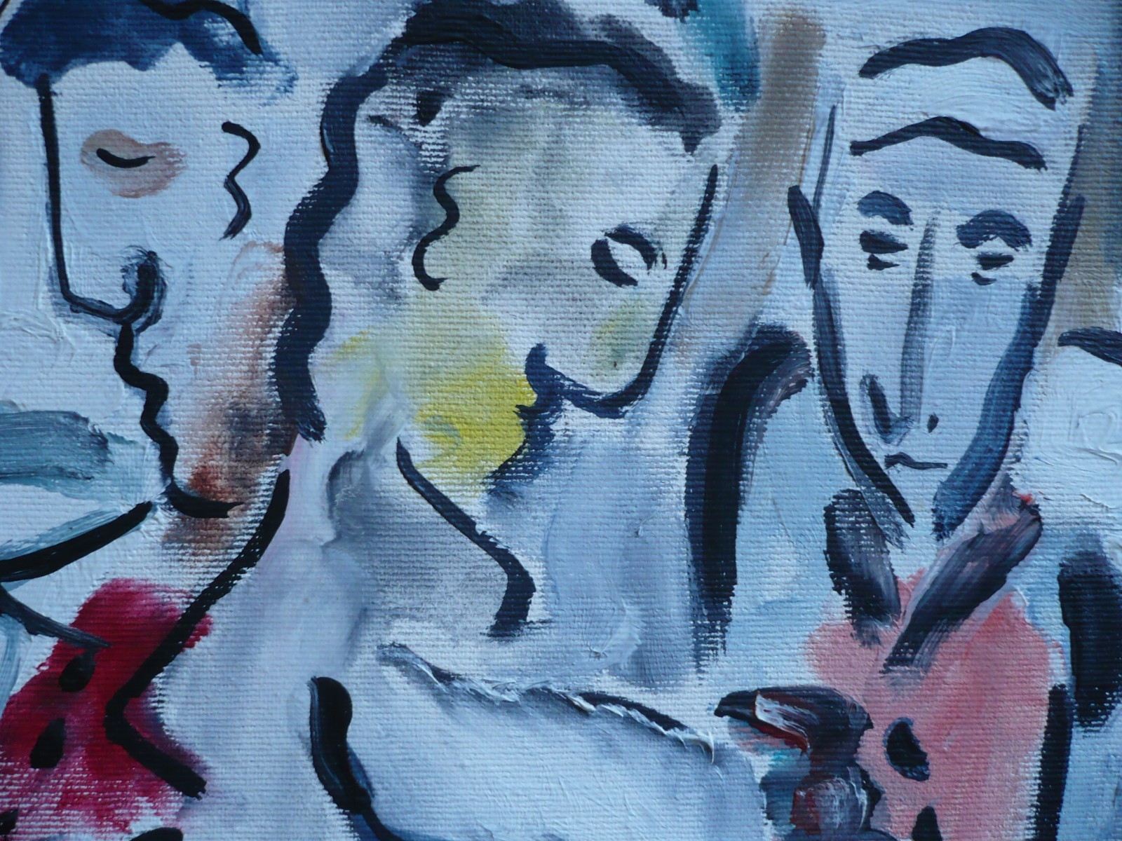 SIGNED, SEMI ABSTRACT ABSTRACTION FIGURES French IMPRESSIONIST IMPRESSIONISM OIL