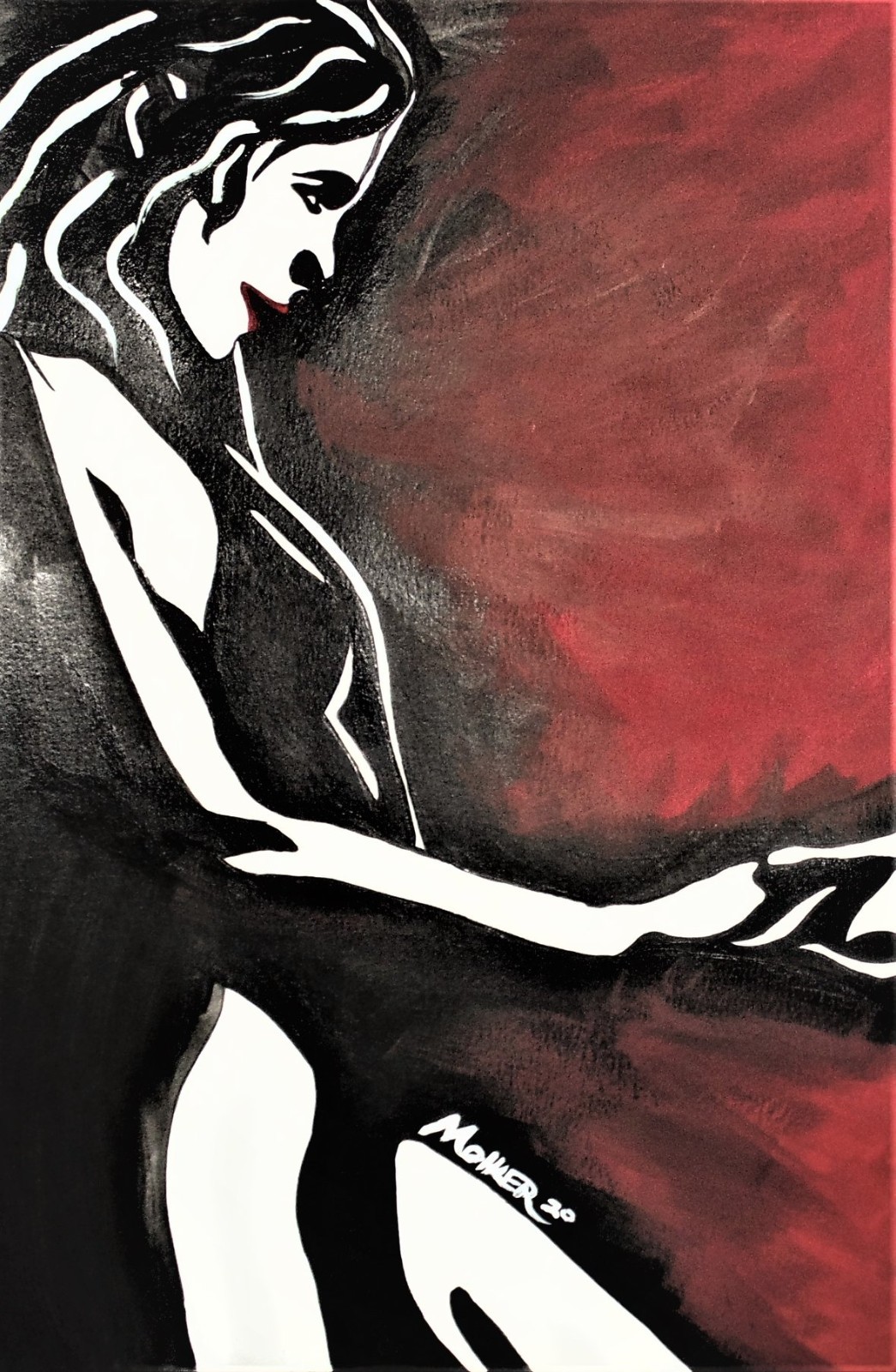 Outsider art “Help Me Make It Through the Night” 11×17 acrylic on hard paper