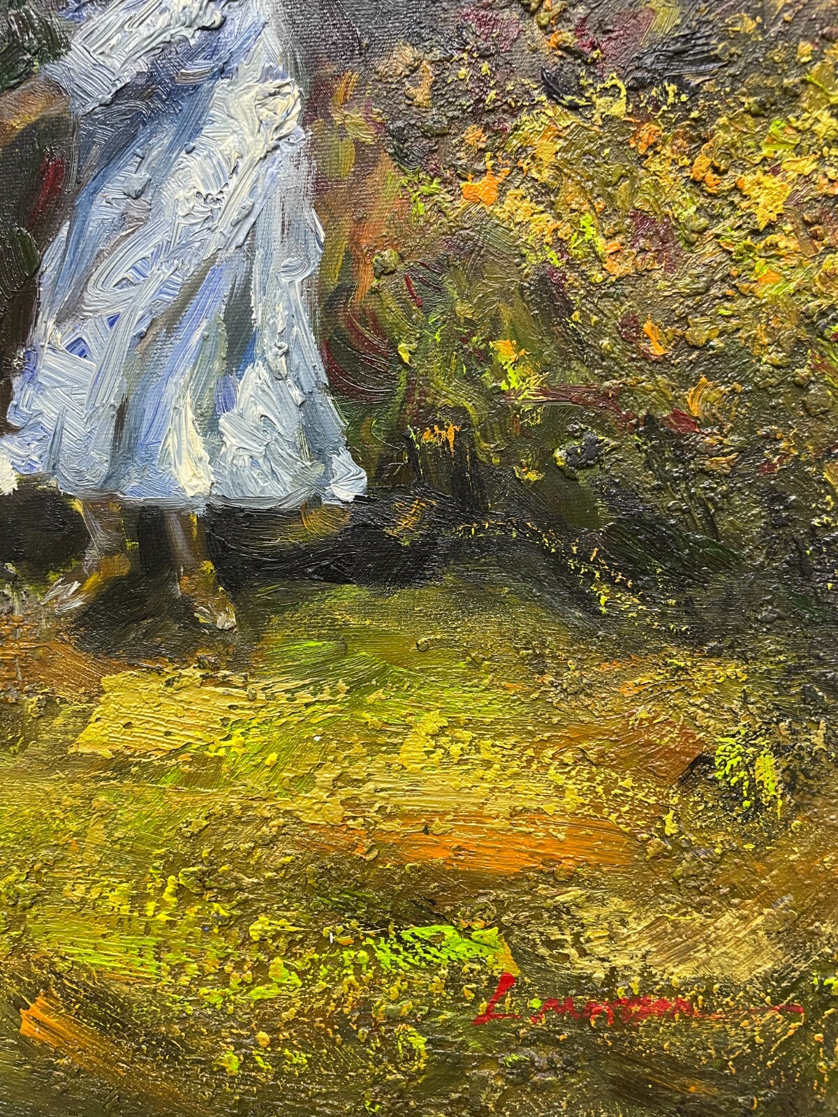 NY Art-Original Oil Painting of Women &Child on Canvas 12×16 Framed