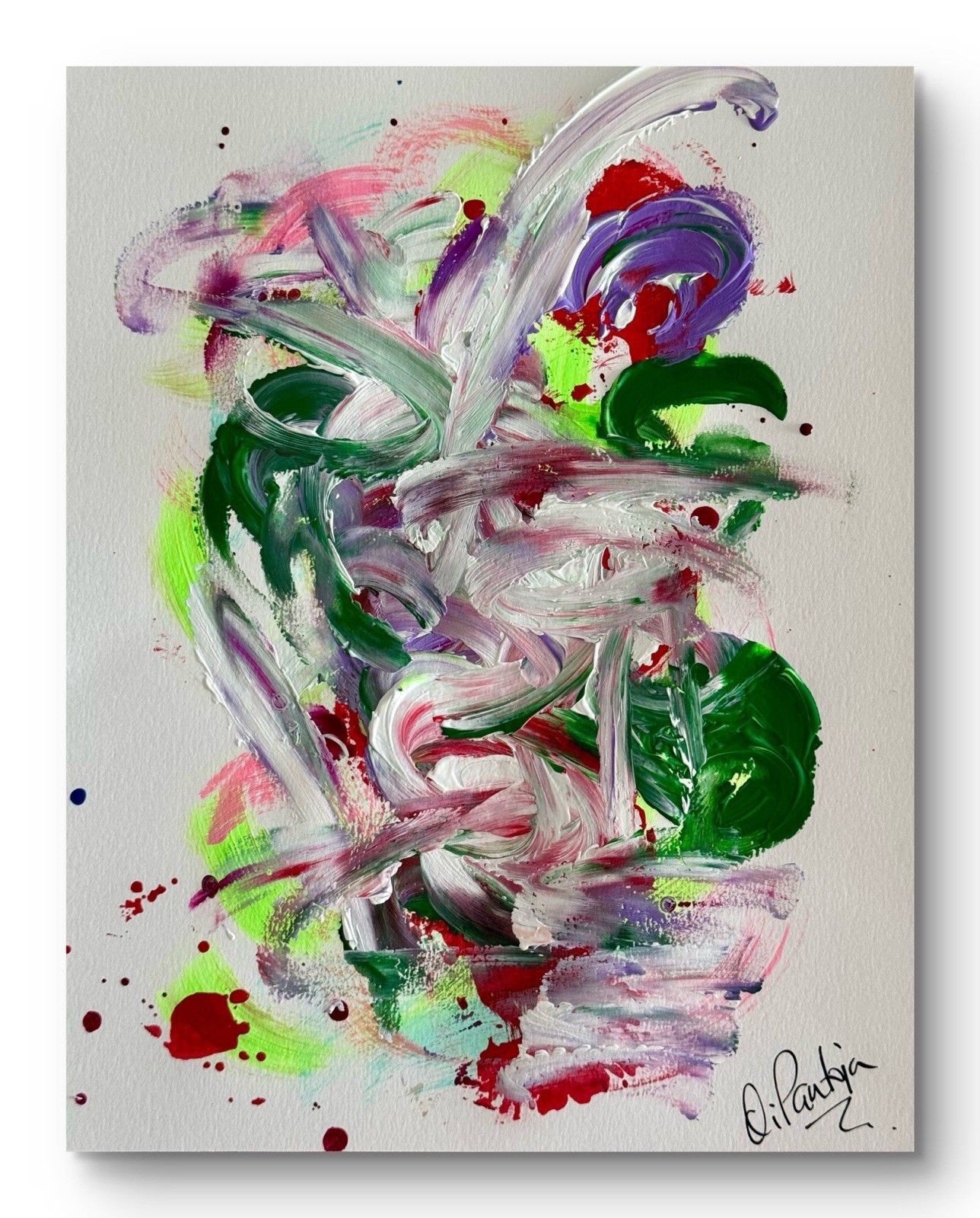 Abstract Original Art 11×14 Paper Painting Fine Art Expressionist Modern Decor