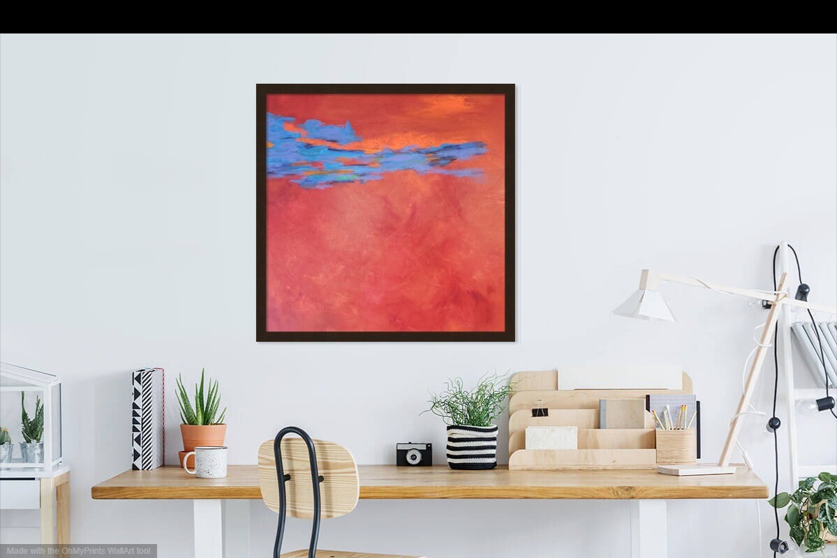 Original Oil Artwork by seller 36 x 36 Beautiful Fresh, 1 of a kind Red Abstract