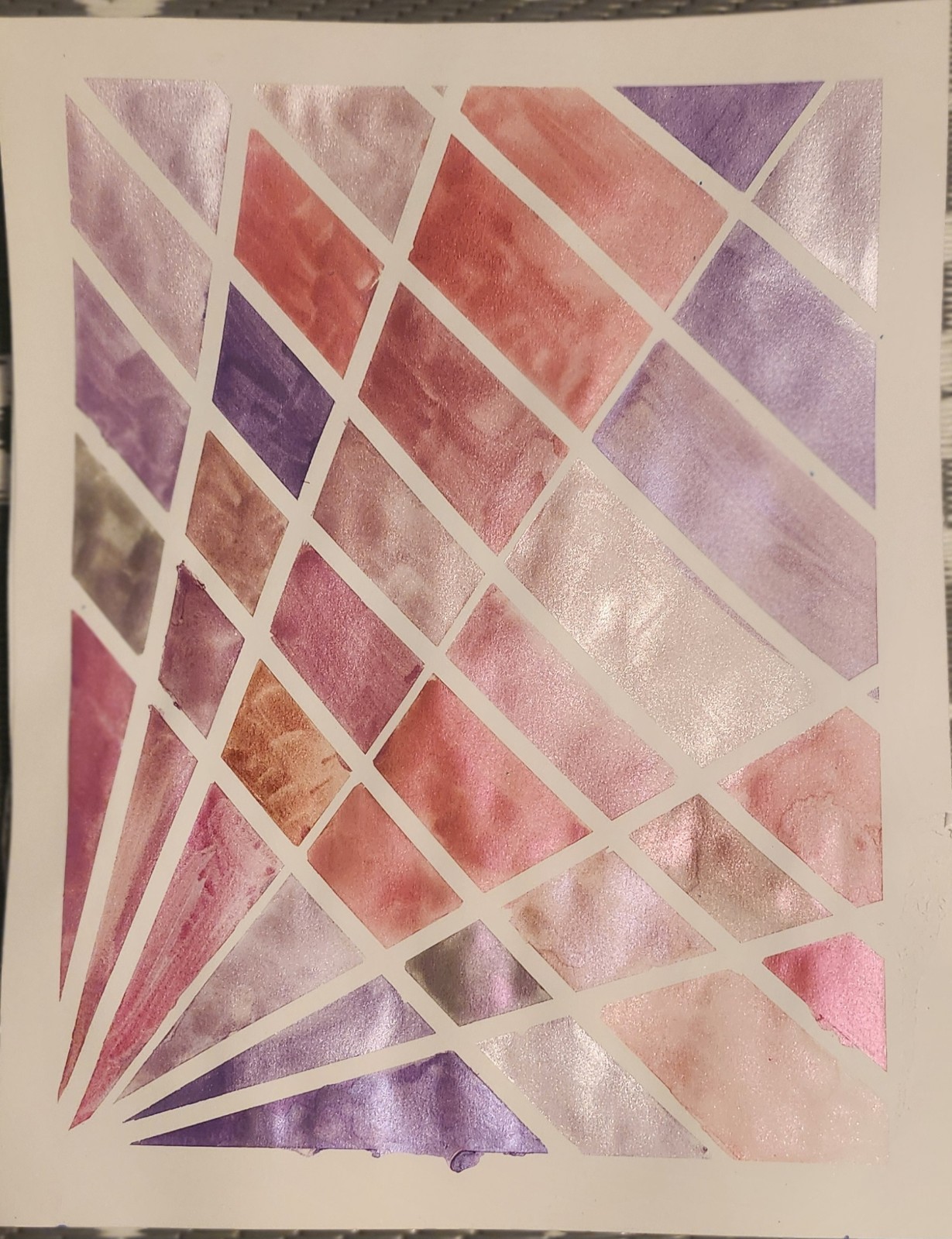 Shades Of Pink Through Purple Colorful Original Watercolor 11×14 Paper Signed