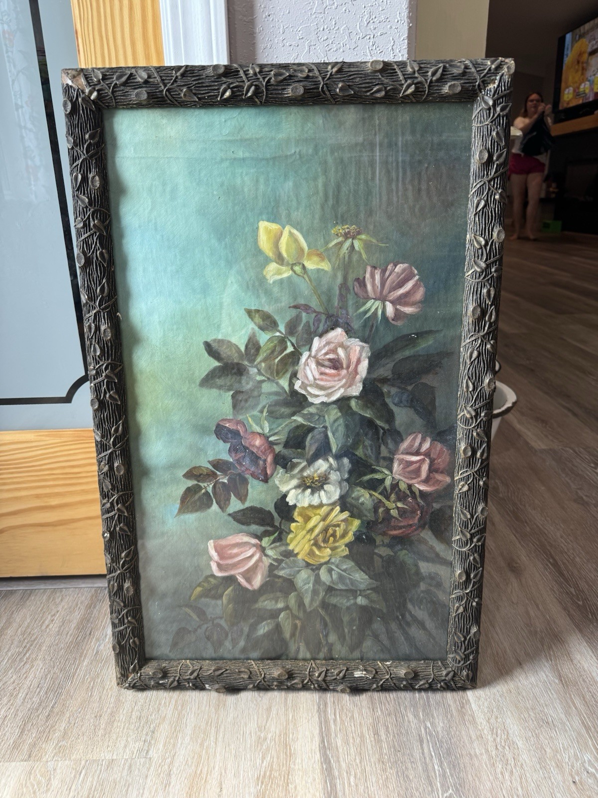 Early 20th Century Floral Painting 17” X 27” Very Beautiful