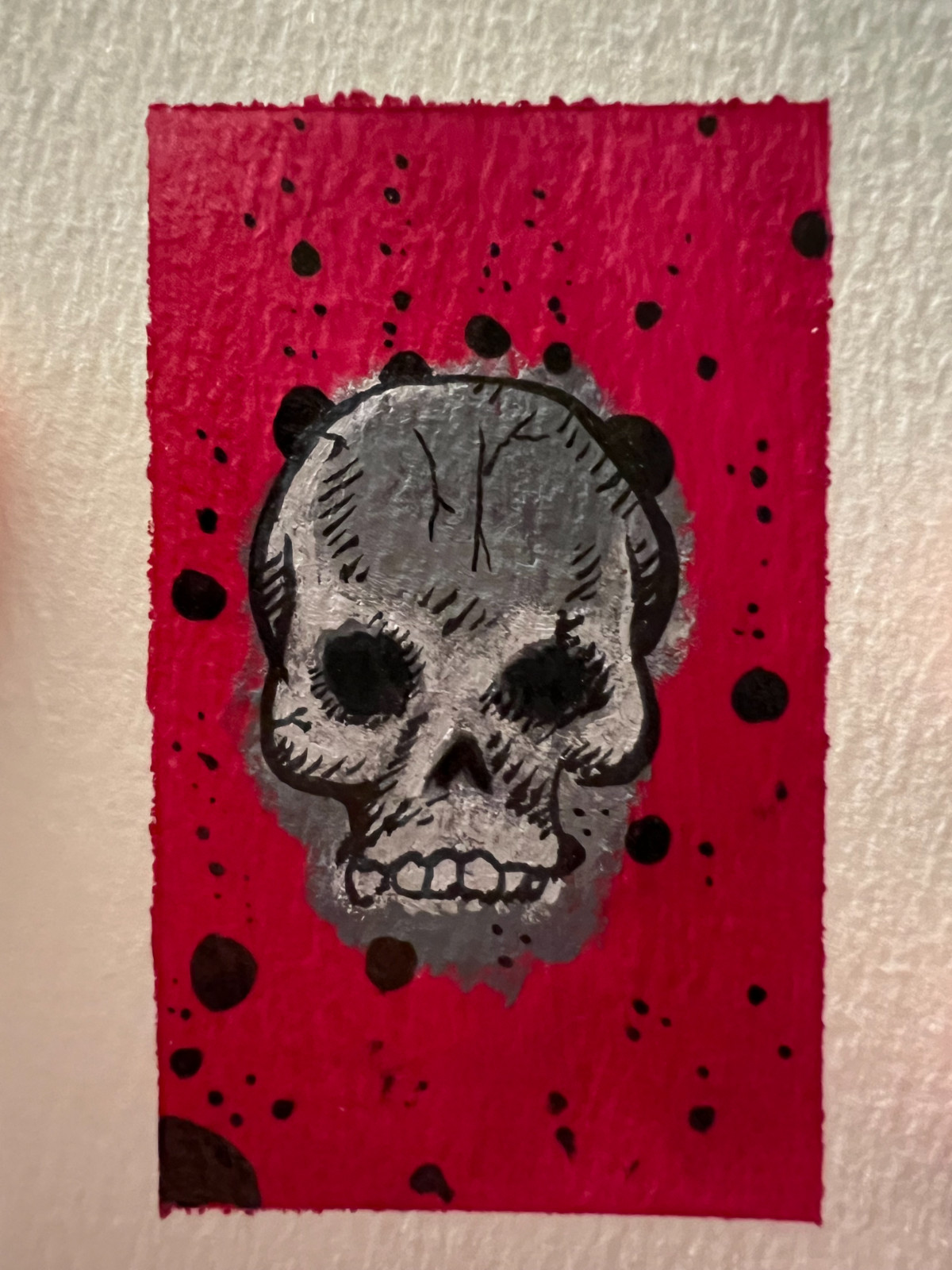 ACEO Original Gray Skull (2.5″ x 3.5″)