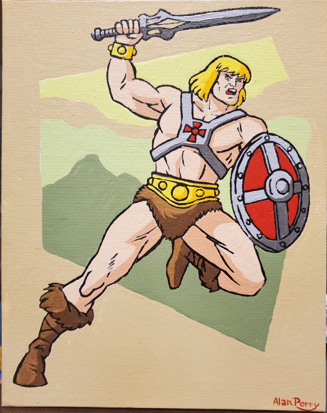 He-Man Master Of The Universe, Original 8″ x 10″ Acrylic Painting