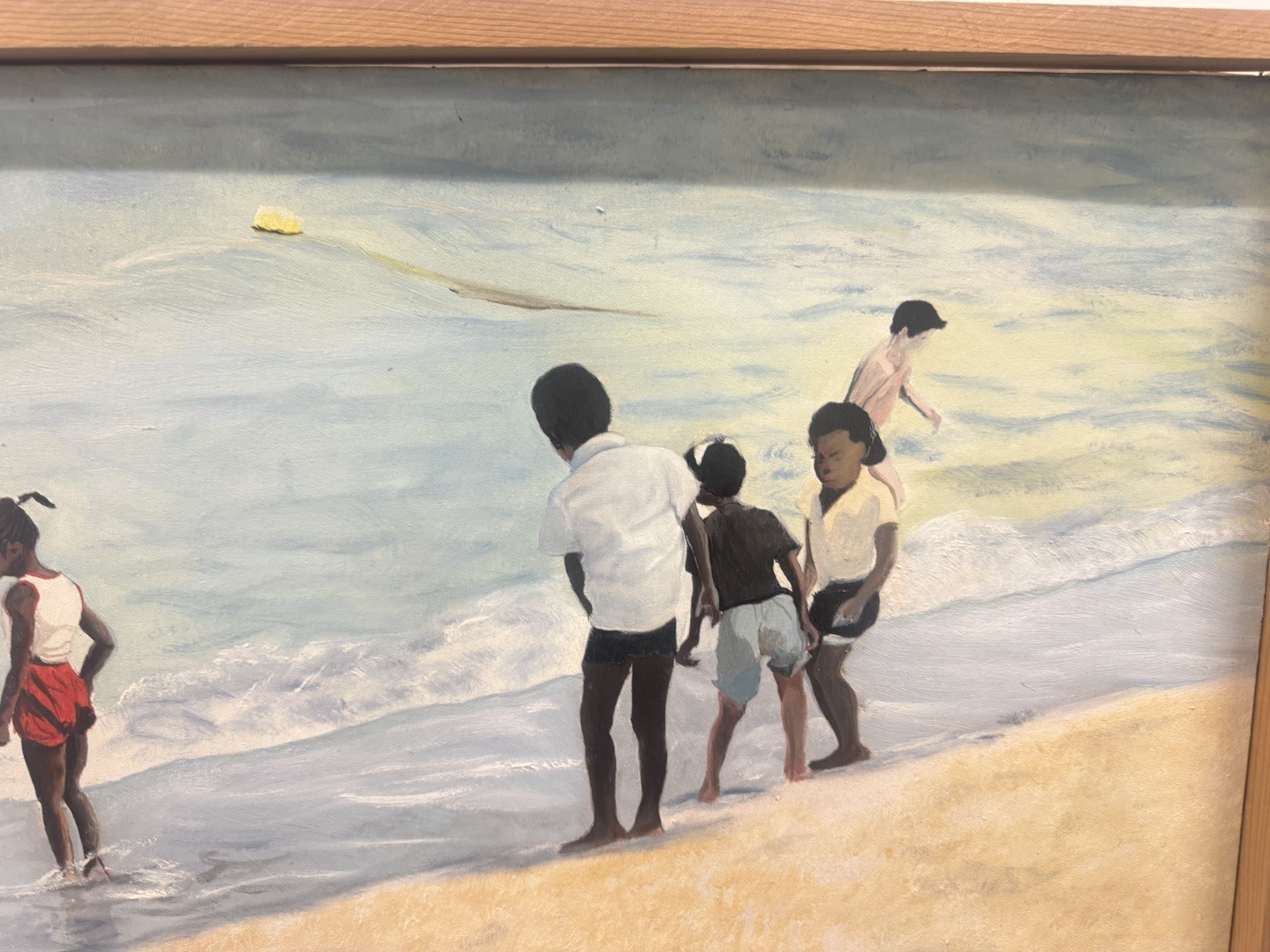 ART BLACK AMERICANA ORIGINAL OIL ROCK MILLER IMPRESSIONIST BEACH SUPERB