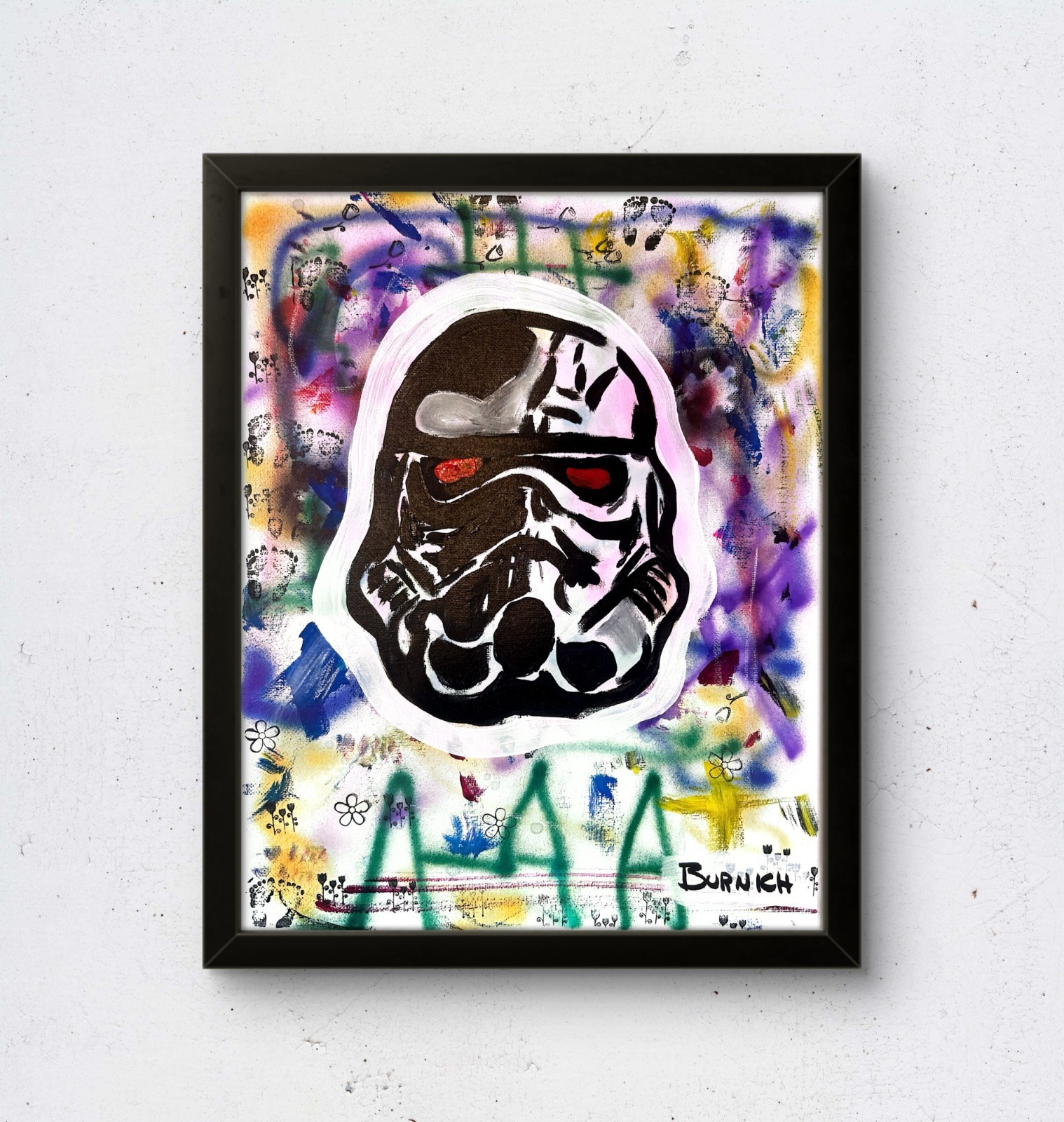 Burnich Original Storm Trooper 11×14 Canvas Fan Art Expressionist Wall Art