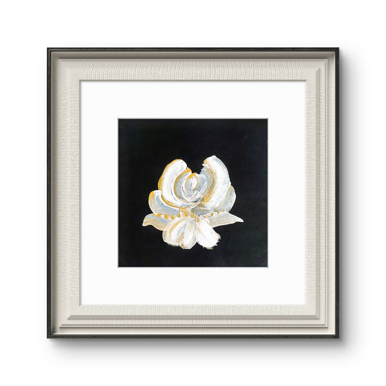 Lotus From India Acrylic 8×8 Contemporary Expressionist Original