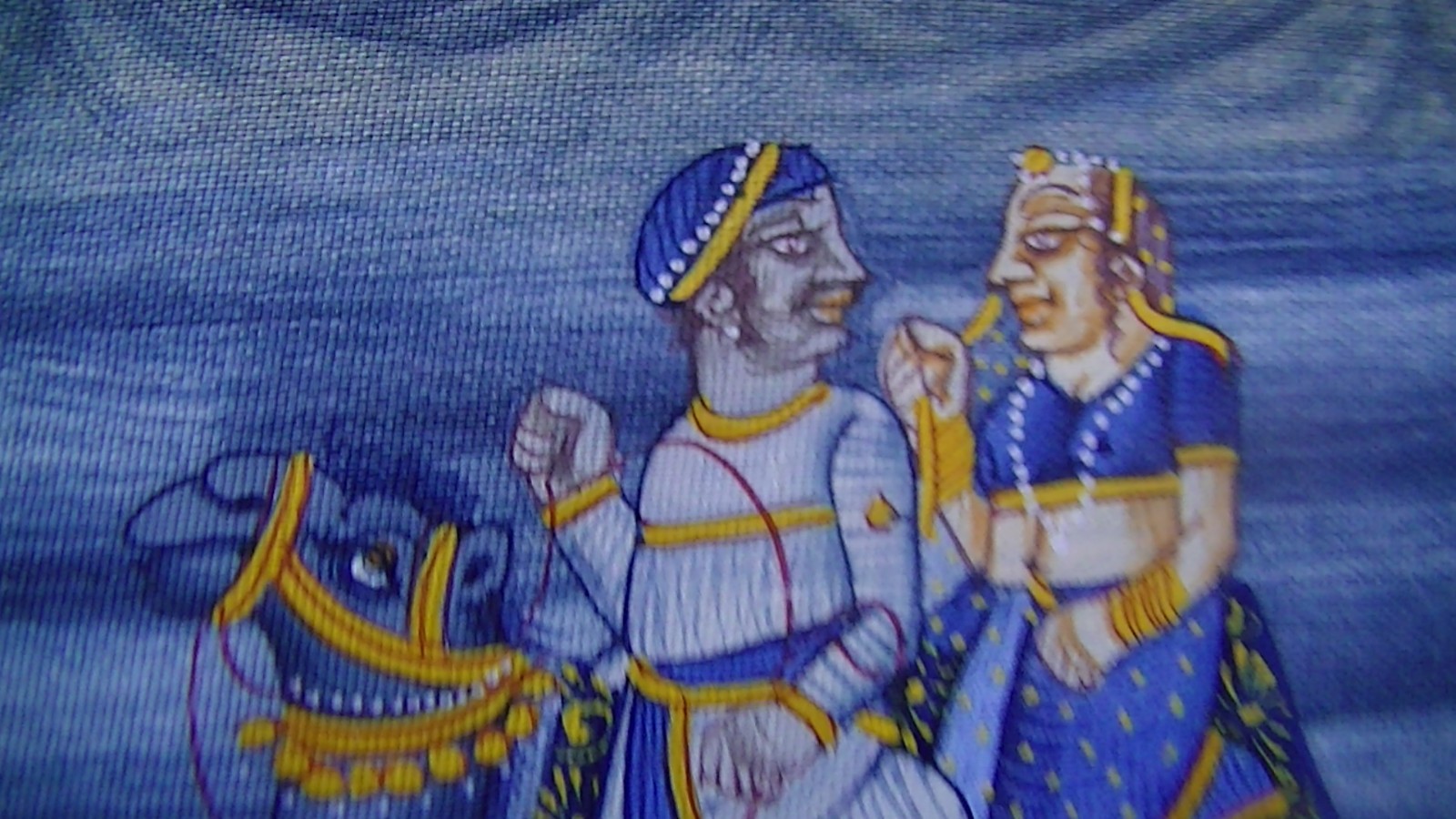 18th Century INDIAN MUGHAl Tiny Triptych painting 8″ X 4.5″ on silk