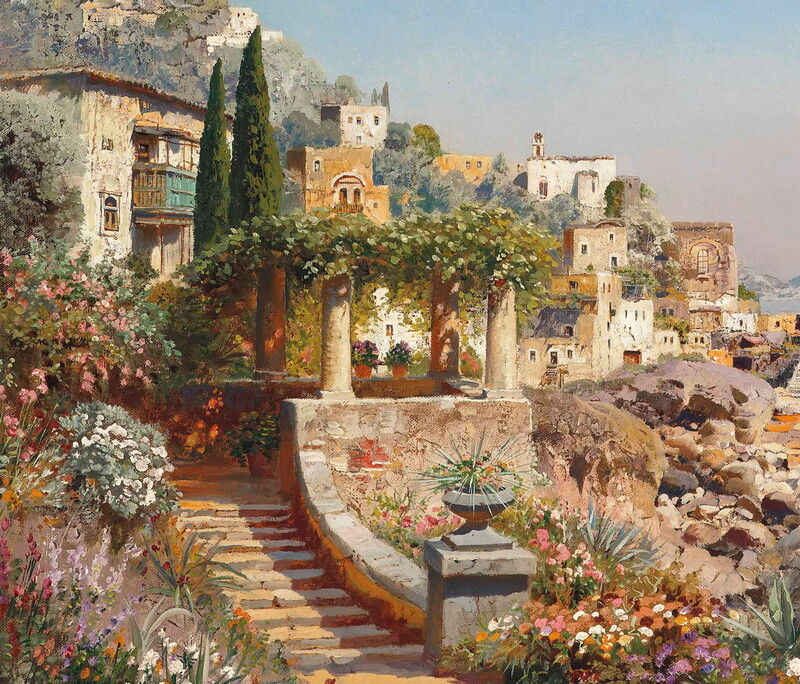 Art Giclee Oil ainting print Coast capri landscape Home Decor