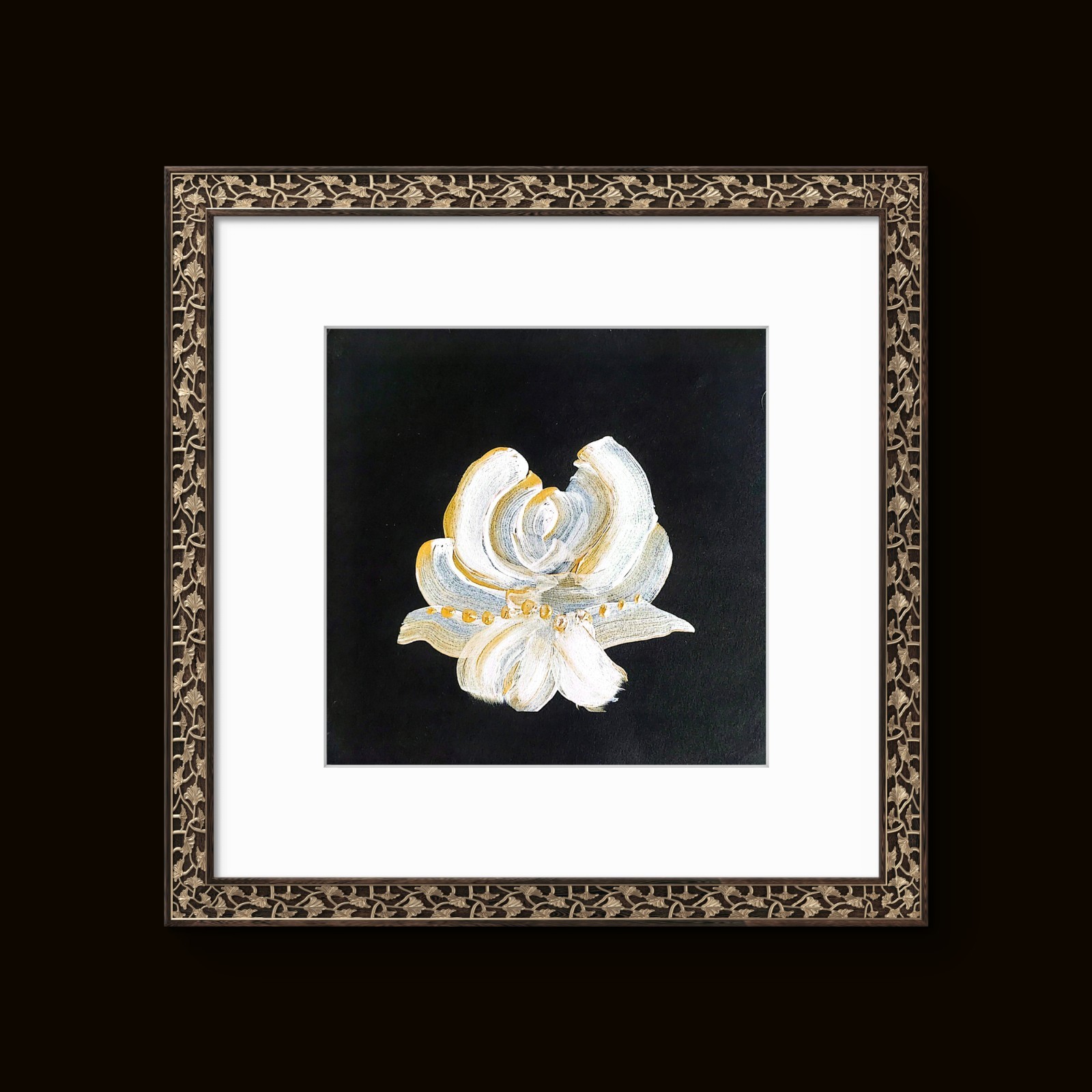 Lotus From India Acrylic 8×8 Contemporary Expressionist Original
