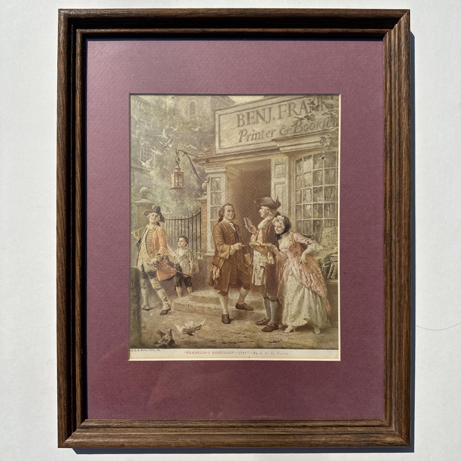 Benjamins Bookshop 1795 Jean Leon Gerome Ferris J. L. G. Framed Reprint