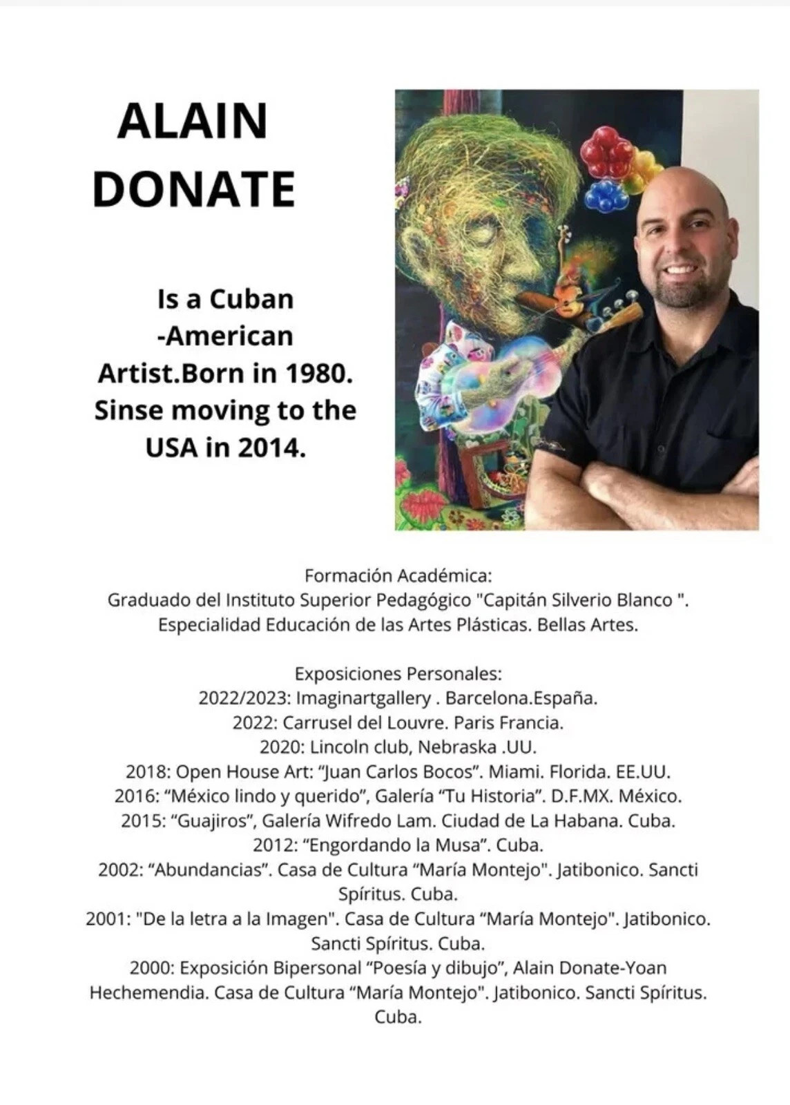 ALAIN DONATE CUBAN ART PAINTING ORIGINAL SURREAL CONTEMPORARY OIL CANVA 36″X 48″
