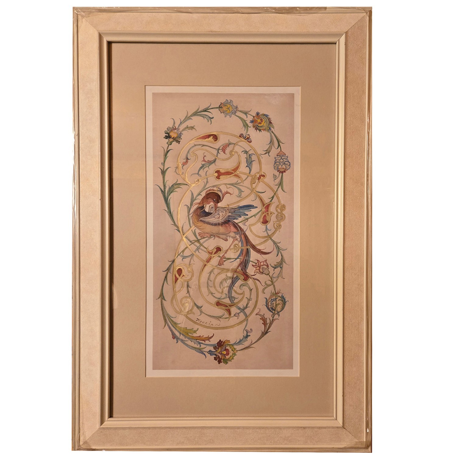 Original Persian Watercolor — Signed Fine Art, with Frame (36 x 23″)