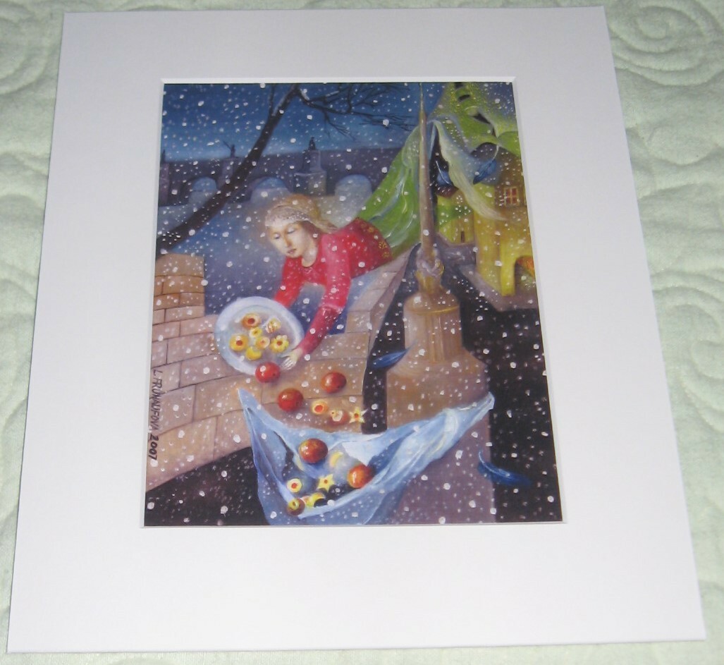 Angel of Christmas Cookies 5×7 Print (Czech Artist) – Prague Art