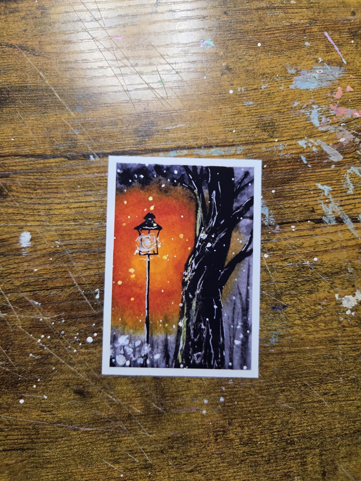 ACEO *Art Print Original Watercolor “Winter Forest” Hand Painted 2.5″ x 3.5″