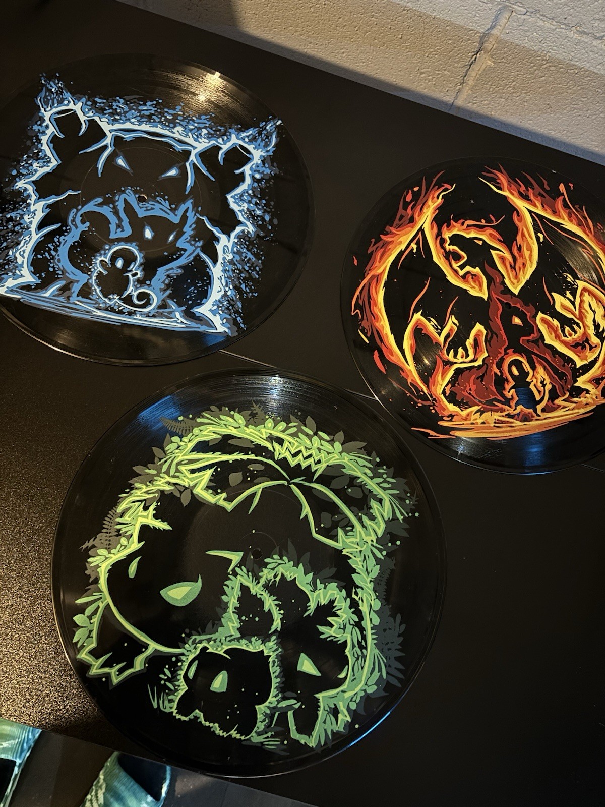Pokémon Evolution Hand Painted Records |Charmander, Bulbasaur, Squirtle