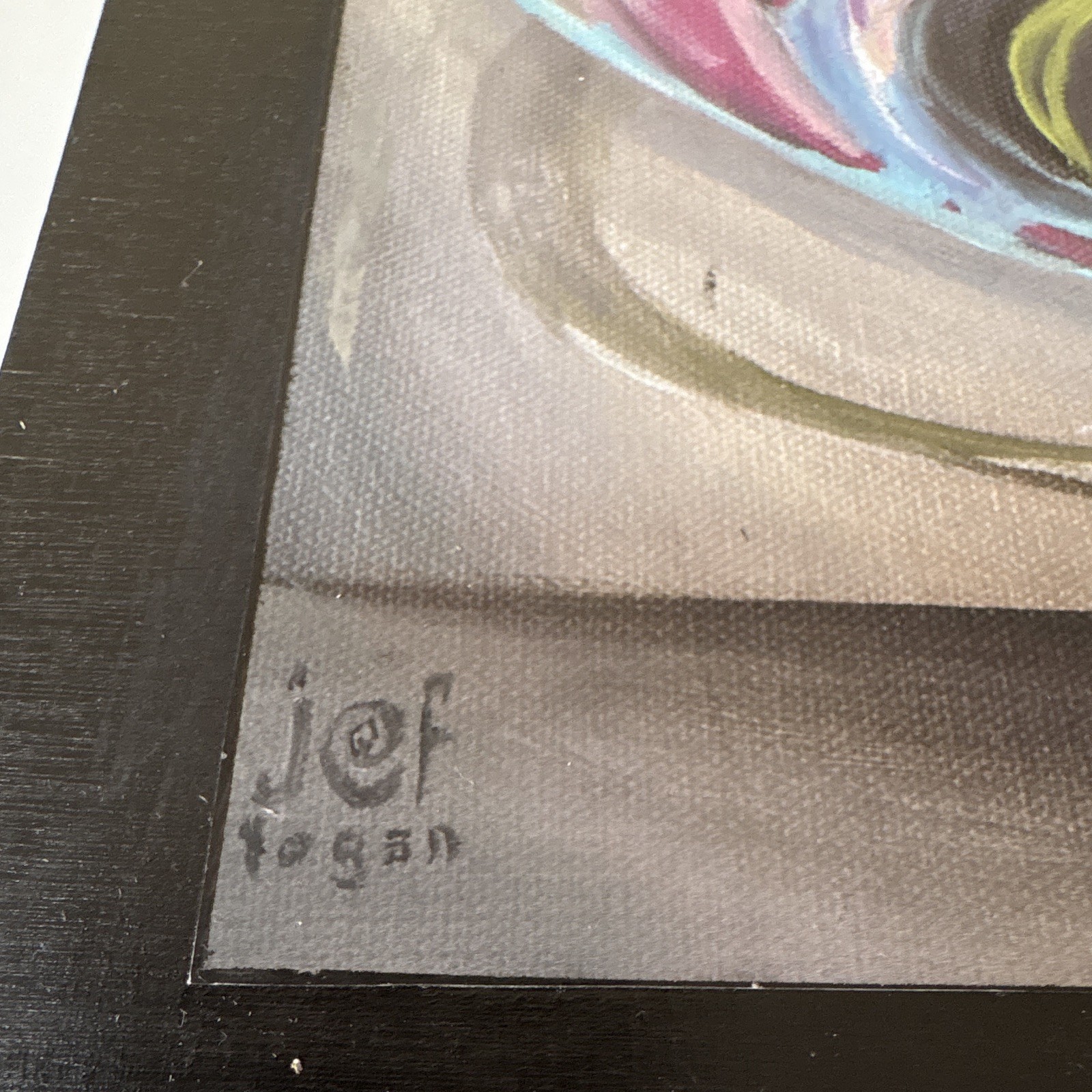 Jeff Logan Style Signed Surreal Canvas 3 Eyes Woman 20×24 Wood Panel