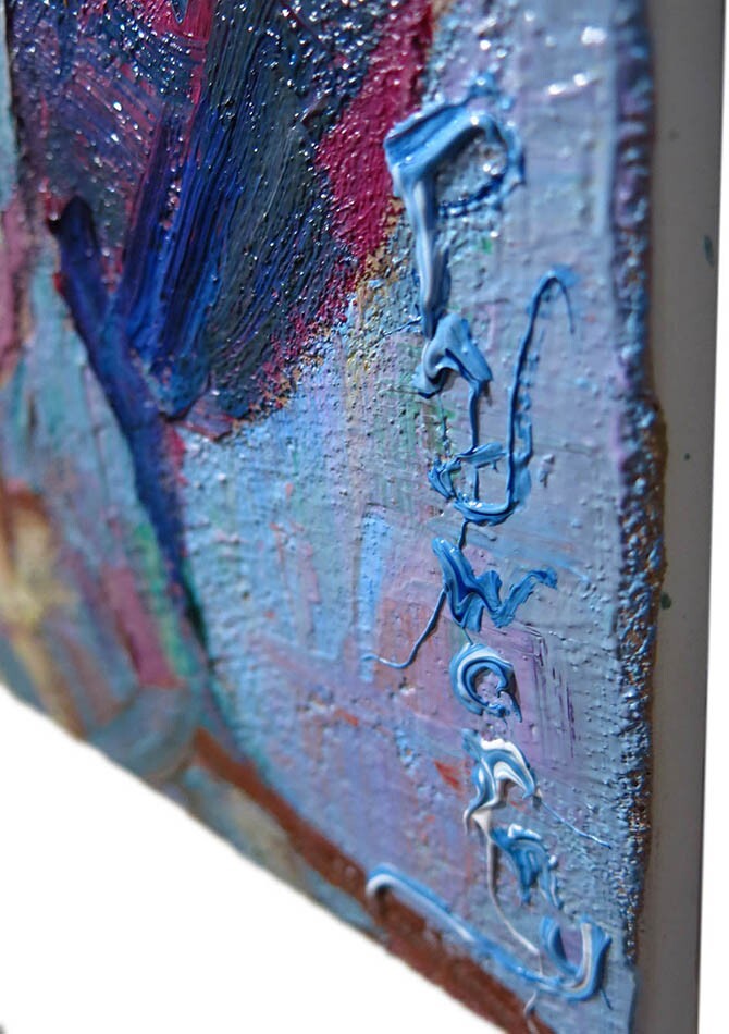 ORIGINAL OIL█PAINTING VINTAGE IMPRESSIONISM█ART REALIST SIGNED█ABSTRACT OUTSIDER