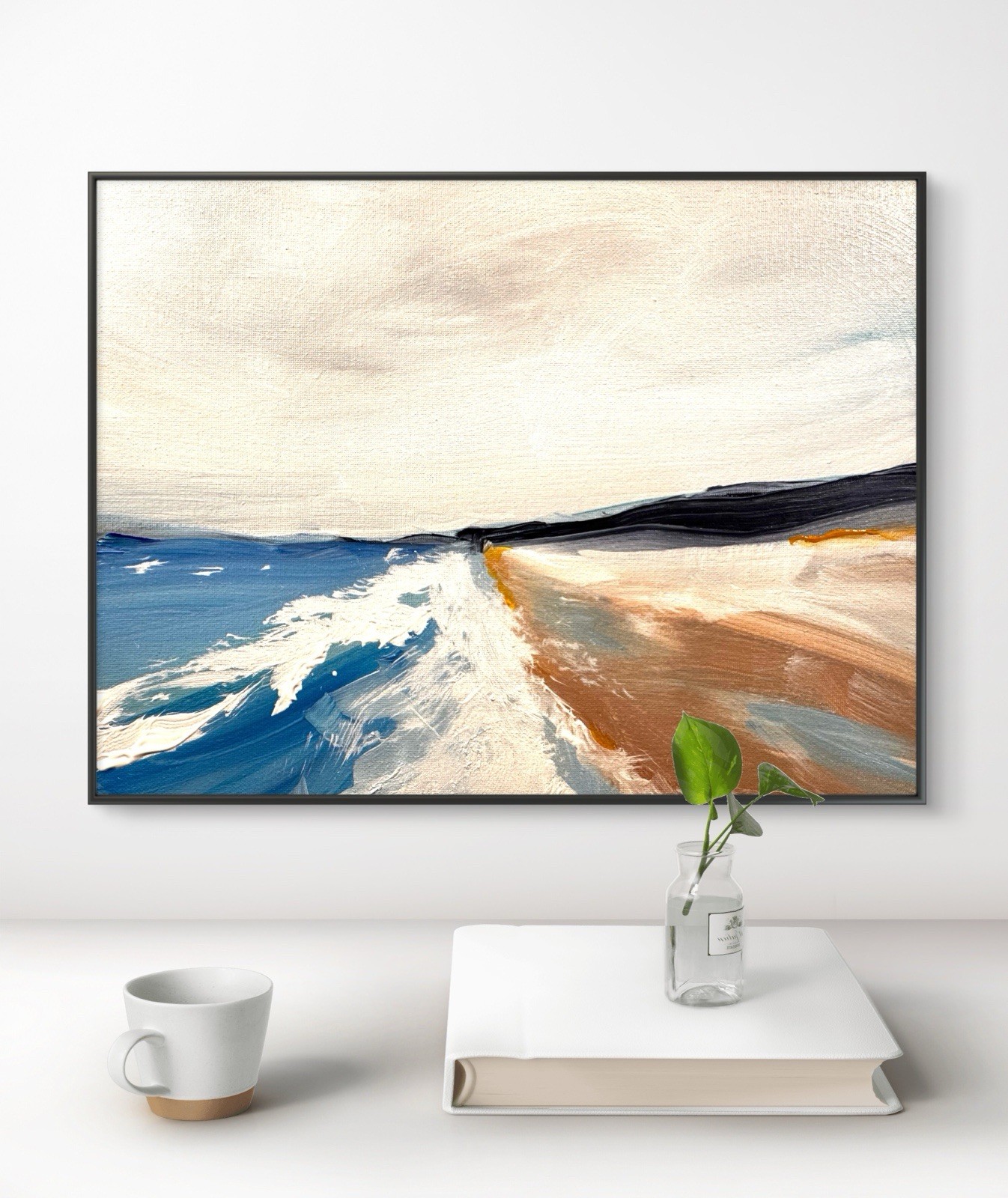 Original Abstract Expressionism 11×14 Coastal Handmade Signed Unique Fine Art 97