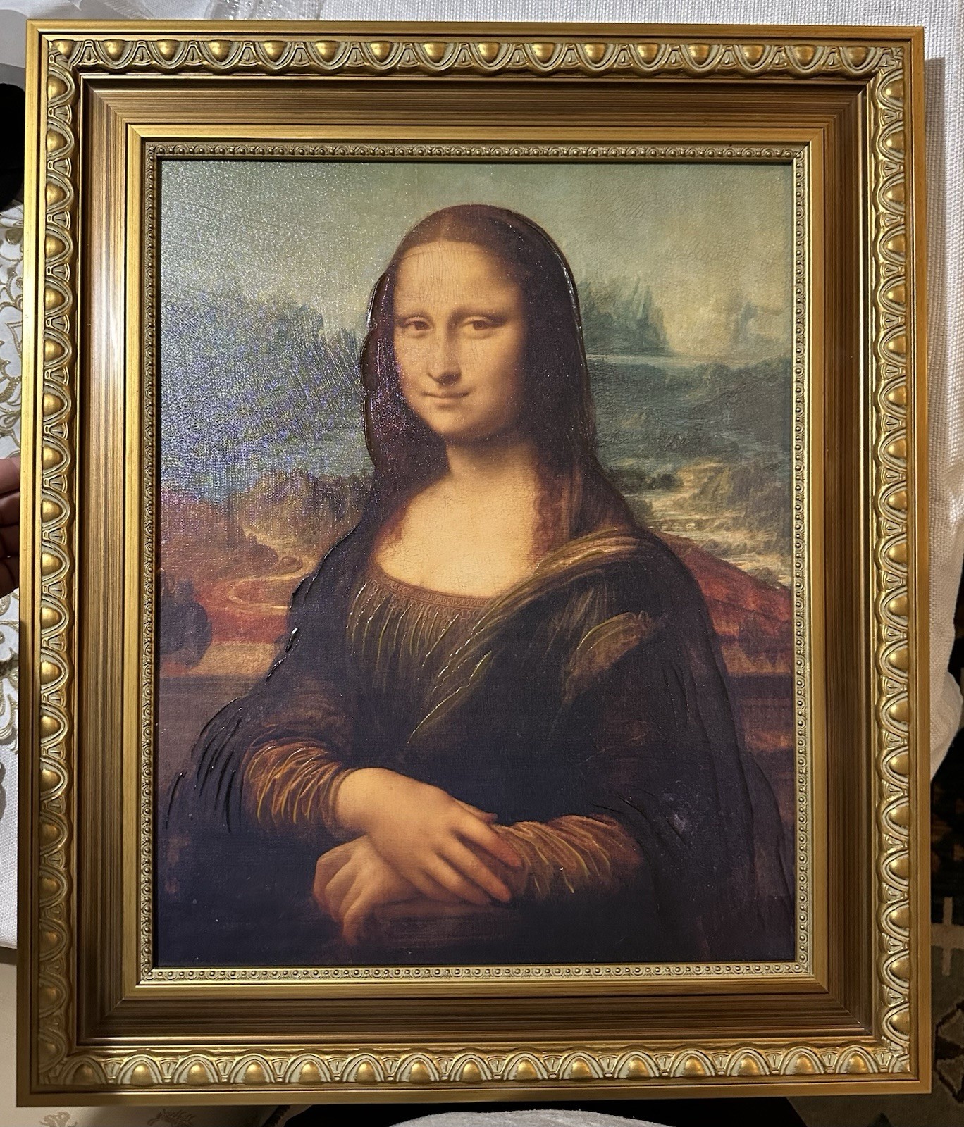 Leonardo da Vinci Mona Lisa Hand Painted Gallery Quality Oil Painting Framed