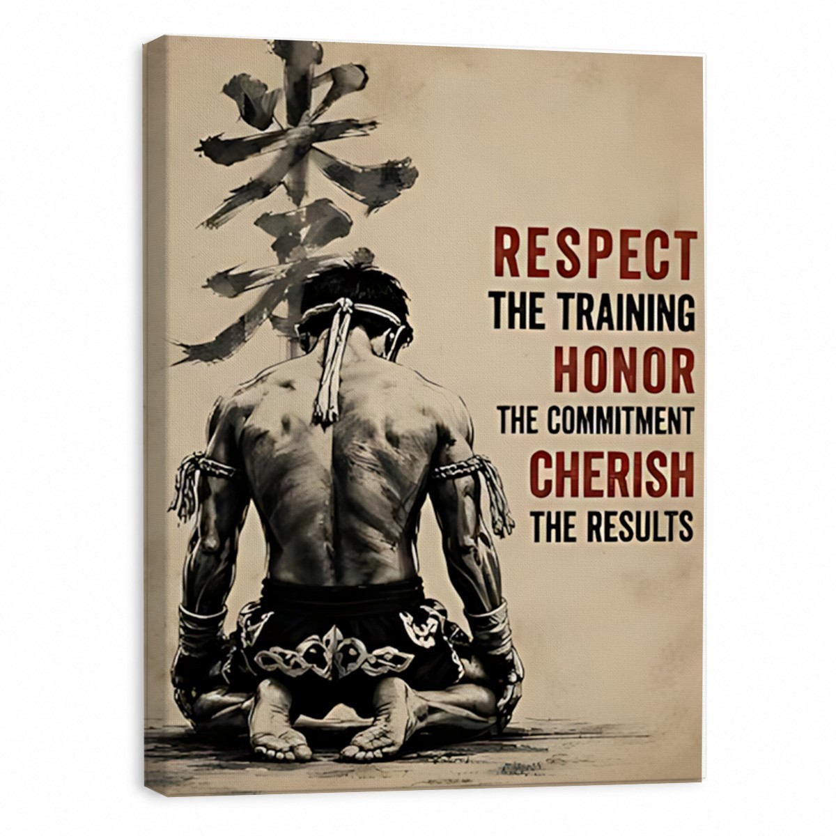 Muay Thai Canvas Wall Art Respect Training Honor Gym Martial Arts Print 8*12